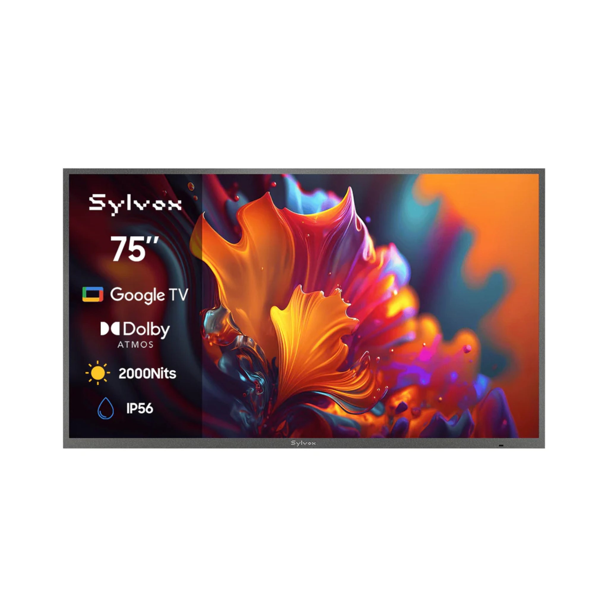 Sylvox 75" Outdoor Waterproof Google TV - Pool Pro Premium QLED 2.0 | Full Sun Collection - Outdoor TV - Sylvox