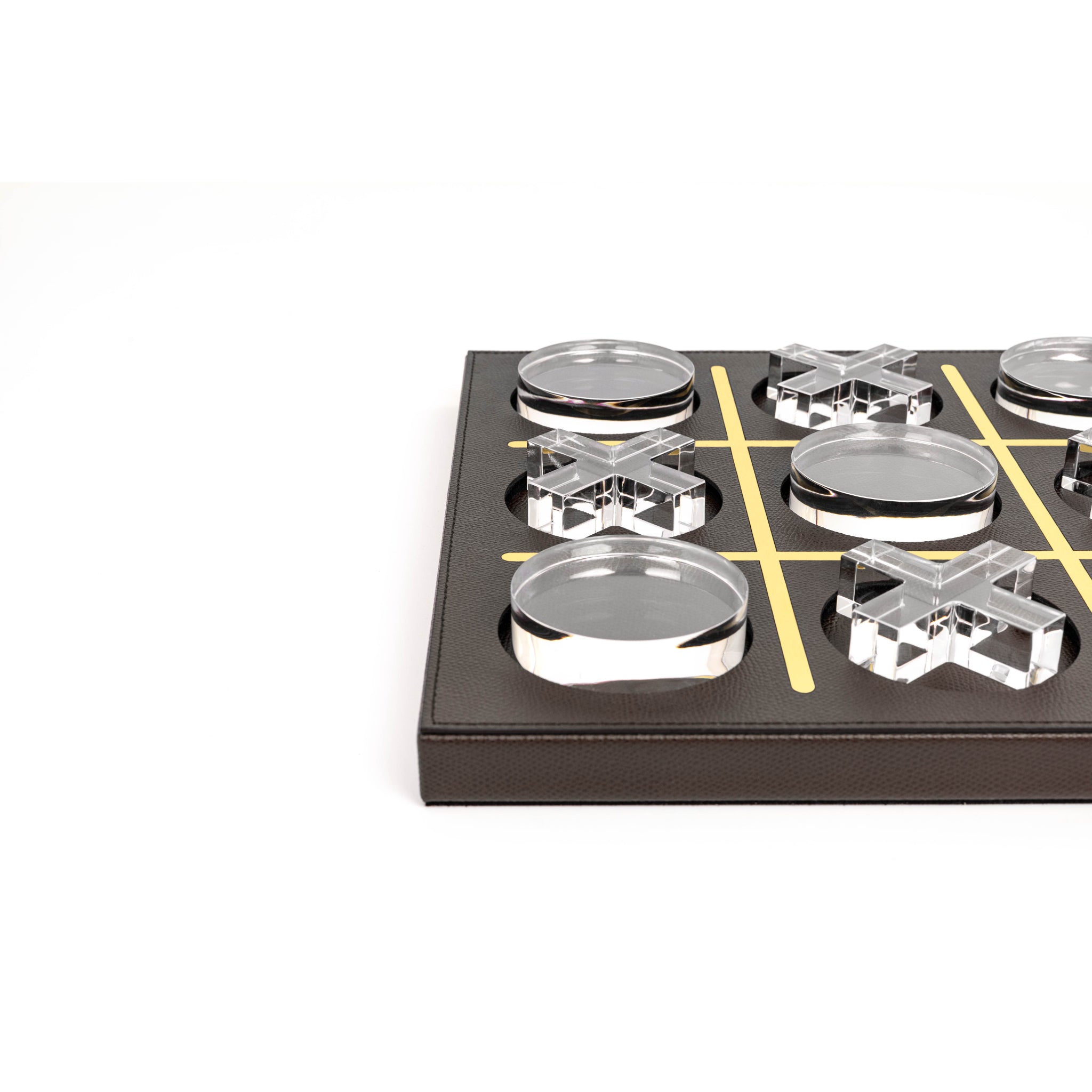 Boston Tic Tac Toe Set in Italian Leather | Pinetti Collection