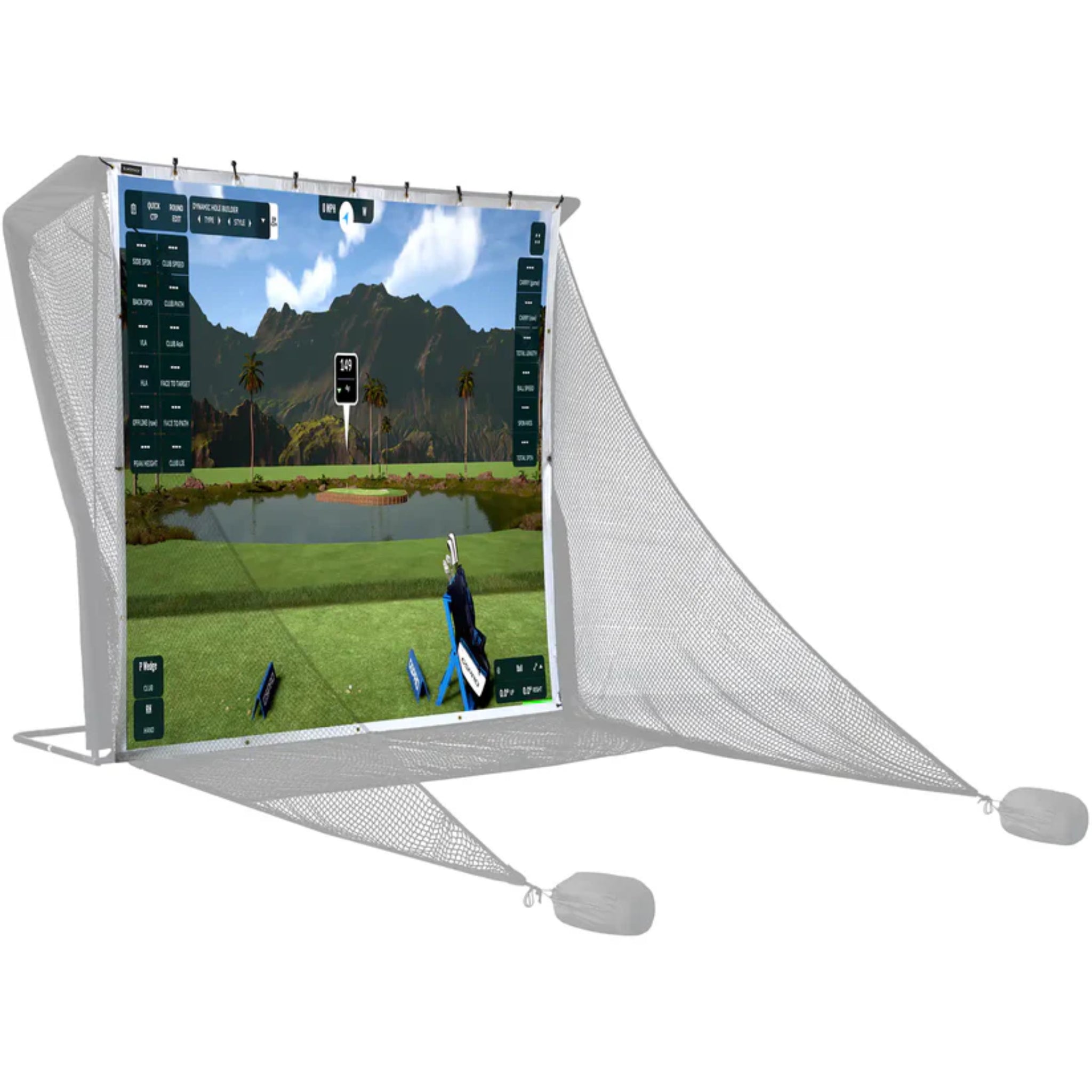 SimSpace Practice Net with removable golf simulator impact screen for home golf simulator setup