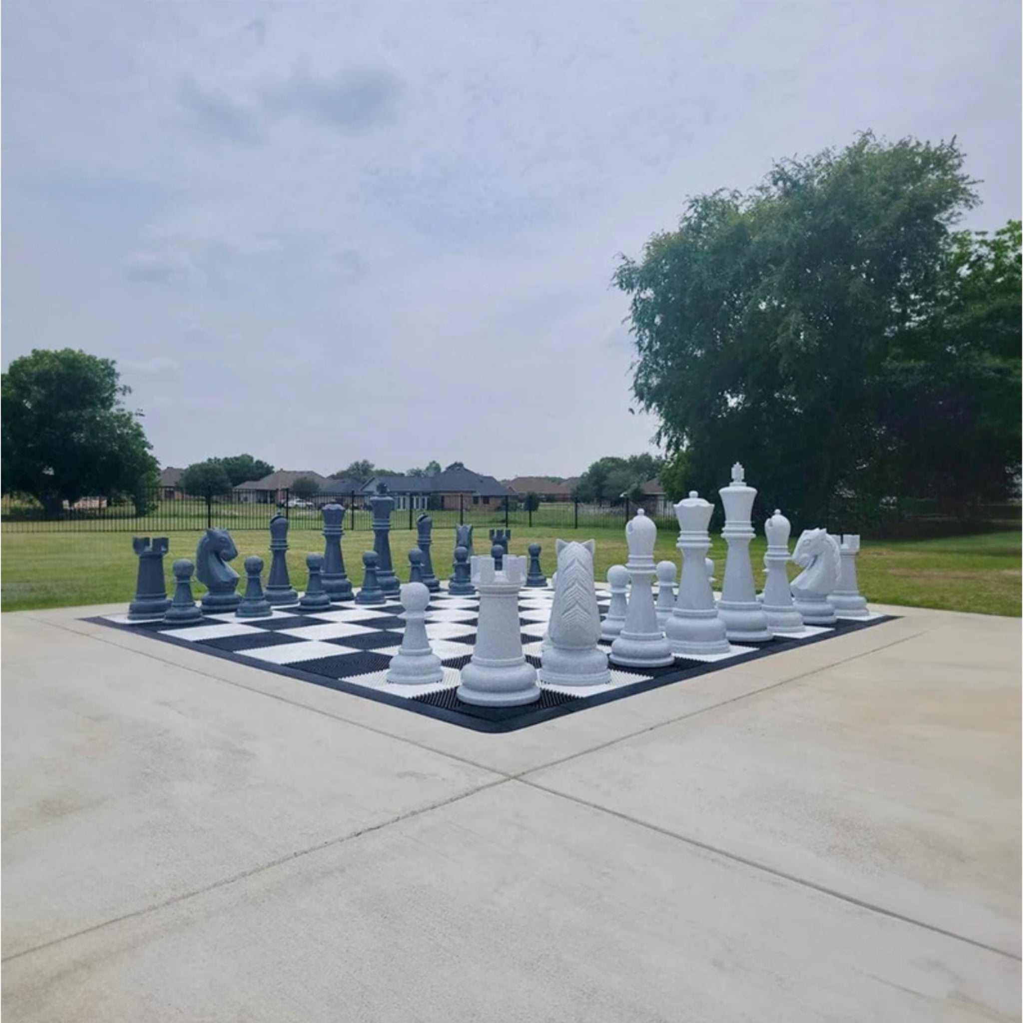26" Perfect Giant Chess Set | Light And Dark Gray -  Giant Chess Set -  MegaChess 