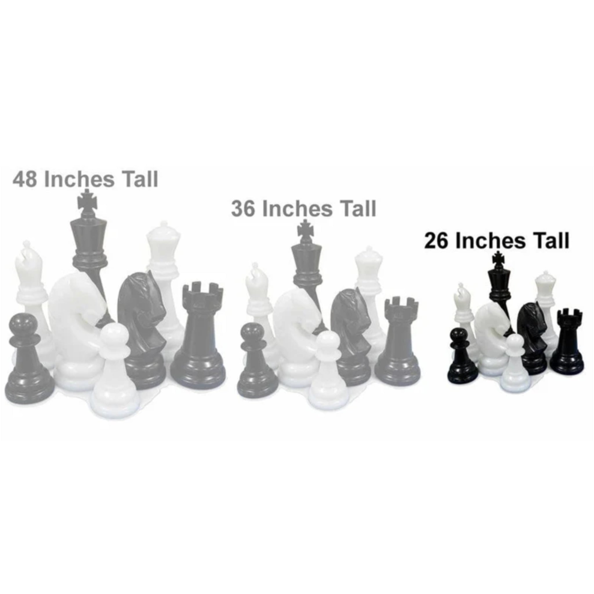 26" Perfect Giant Chess Set | Light And Dark Gray -  Giant Chess Set -  MegaChess 