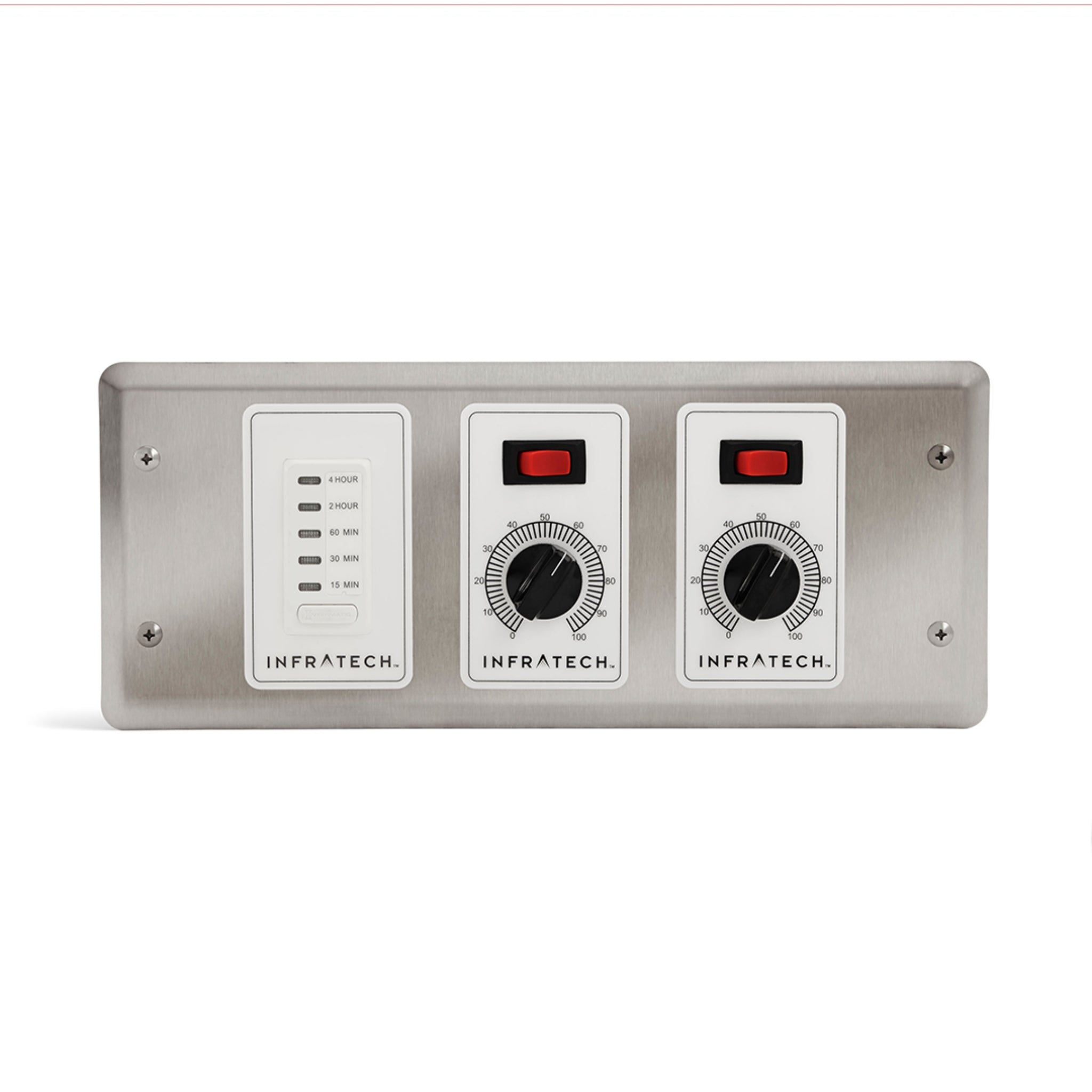 Multi-zone Infratech analog heater controller with integrated timer and dimmer controls