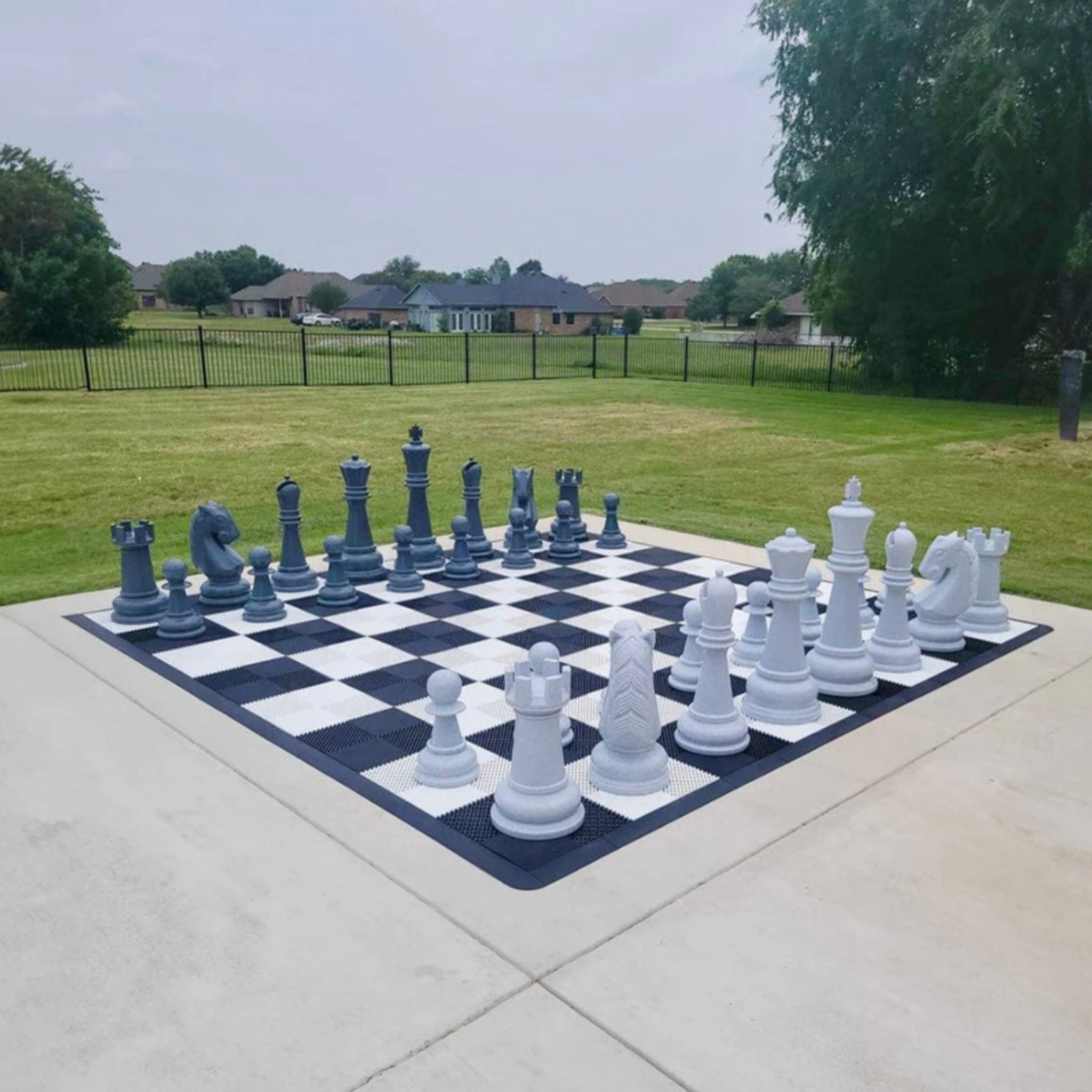 38" Perfect Giant Chess Set | Light And Dark Gray -  Giant Chess Set -  MegaChess 