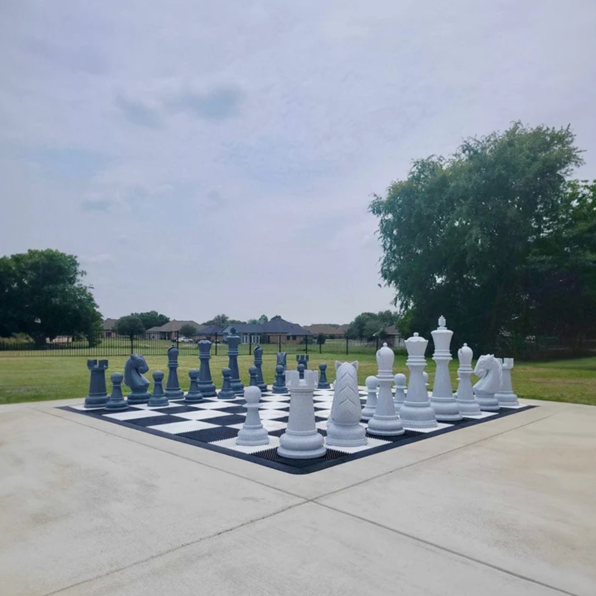 38" Perfect Giant Chess Set | Light And Dark Gray -  Giant Chess Set -  MegaChess 