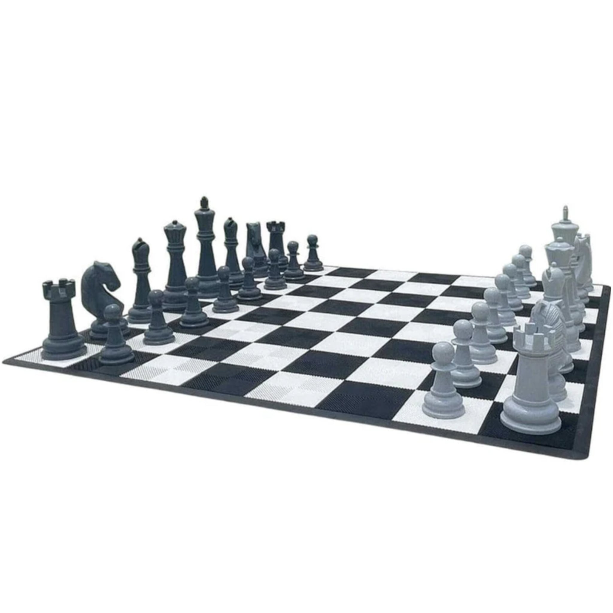 38" Perfect Giant Chess Set | Light And Dark Gray -  Giant Chess Set -  MegaChess 