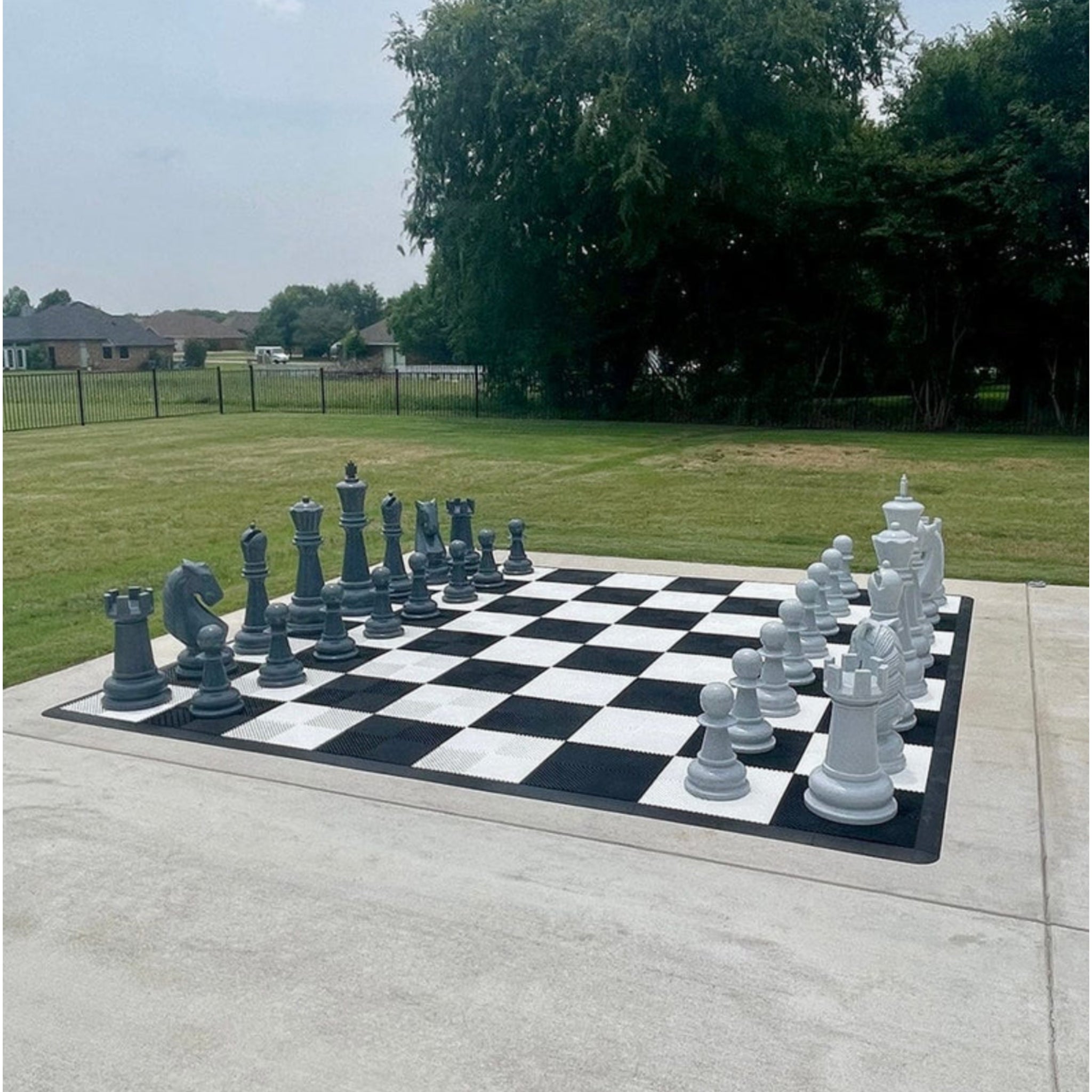 38" Perfect Giant Chess Set | Light And Dark Gray -  Giant Chess Set -  MegaChess 