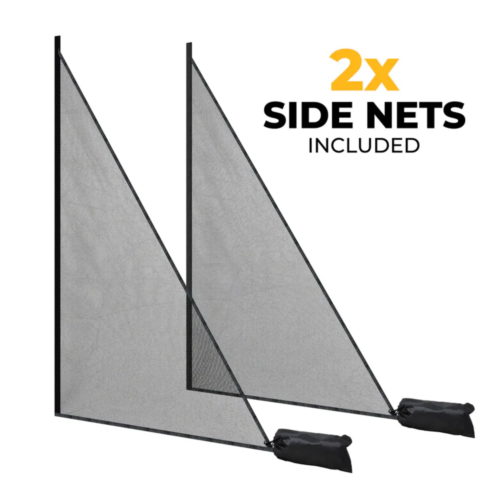 SimSpace SLIM golf enclosure with protective side netting to help contain mishit golf balls