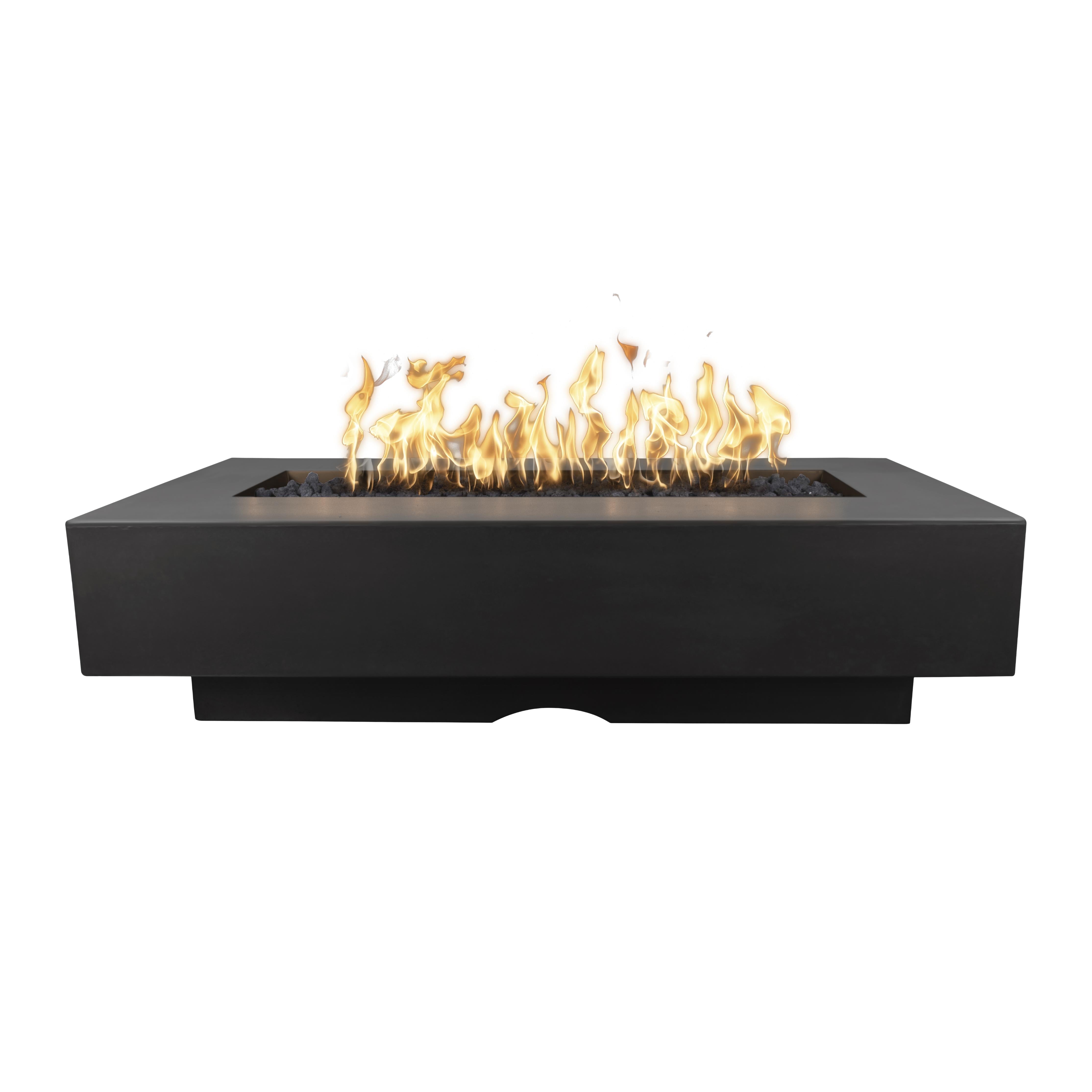 Del Mar Rectangular Fire Pit, Black finish