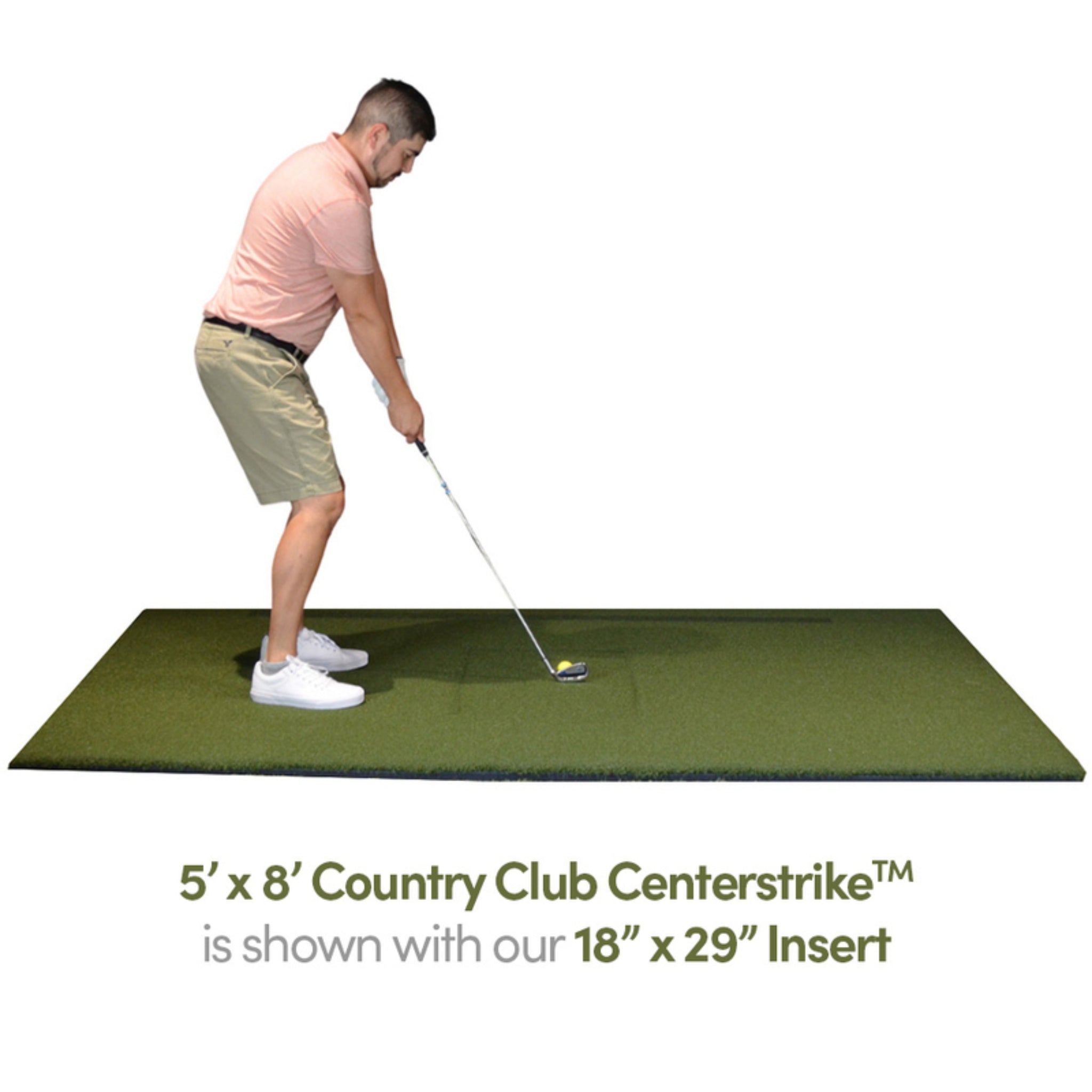 5' x 8' Country Club Elite Centerstrike golf mat system with 18" x 29" insert