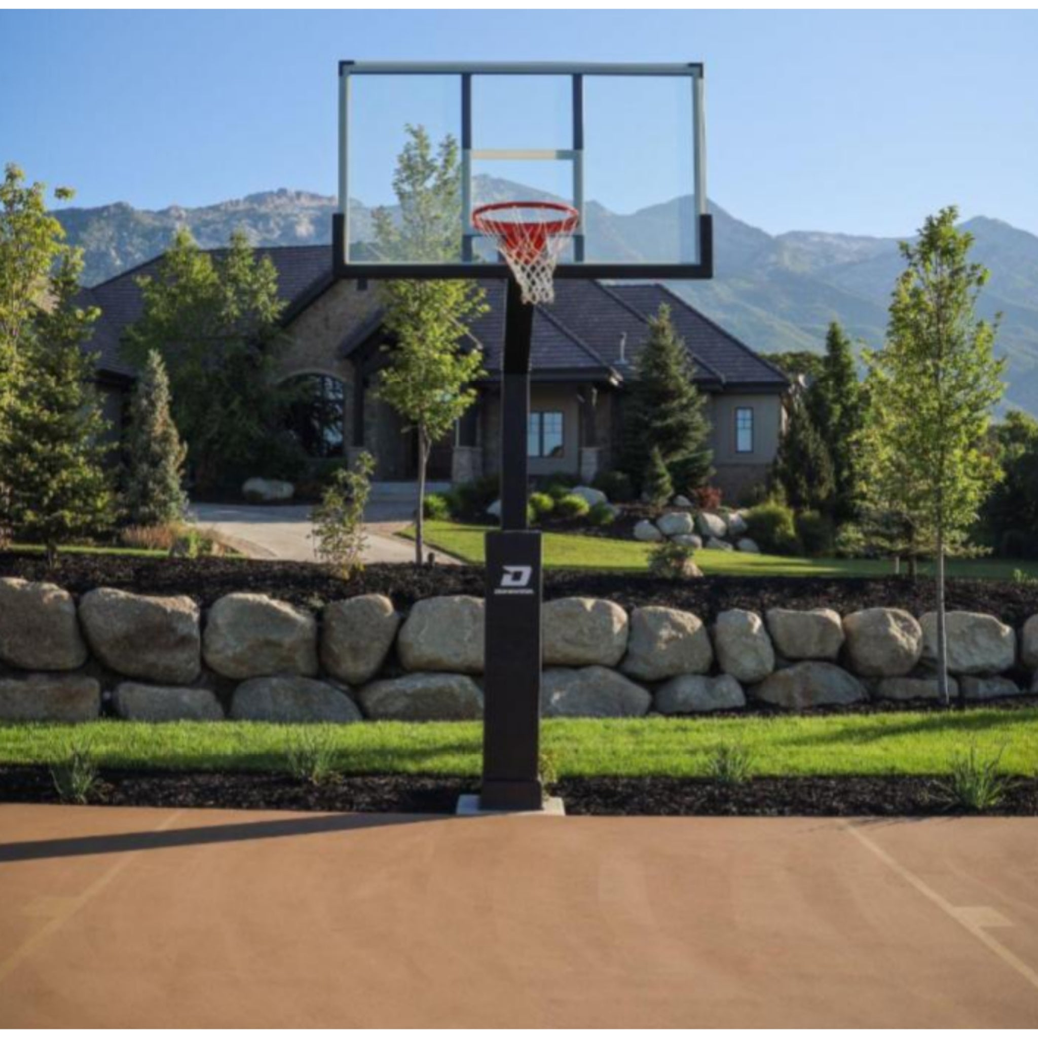 Dominator 72" Adjustable Basketball Hoop with Glass Backboard