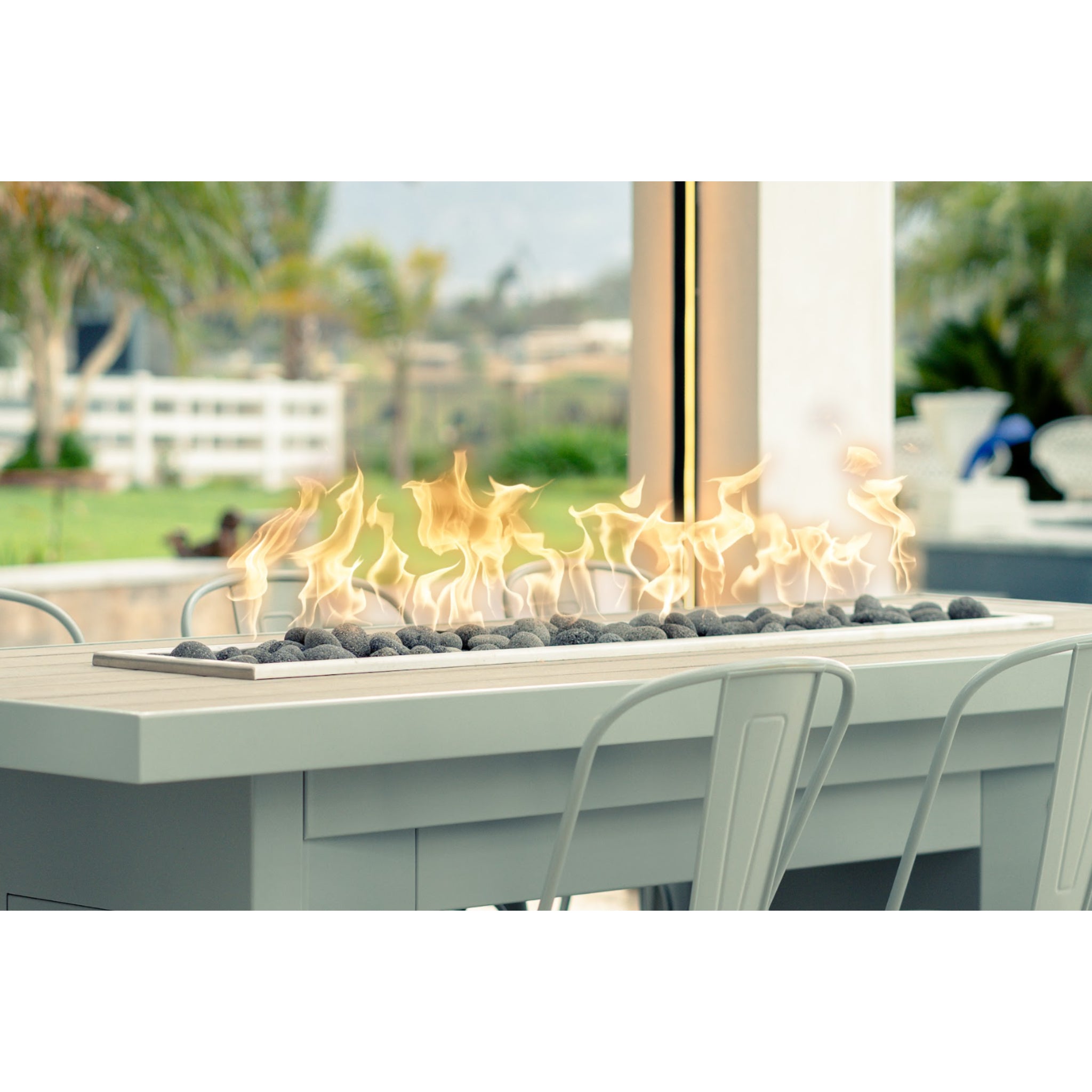 96" Alameda Cooking Table with Anza Double Burner and Chairs Set -  Grills and BBQs -  The Outdoor Plus 