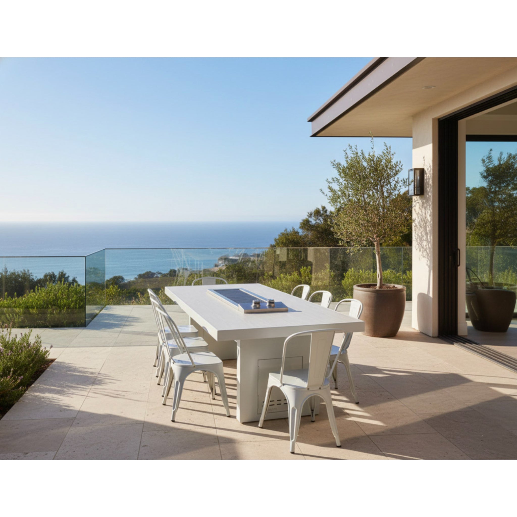 Alameda Grill Table on Outdoor Patio overlooking ocean in propane or natural gas
