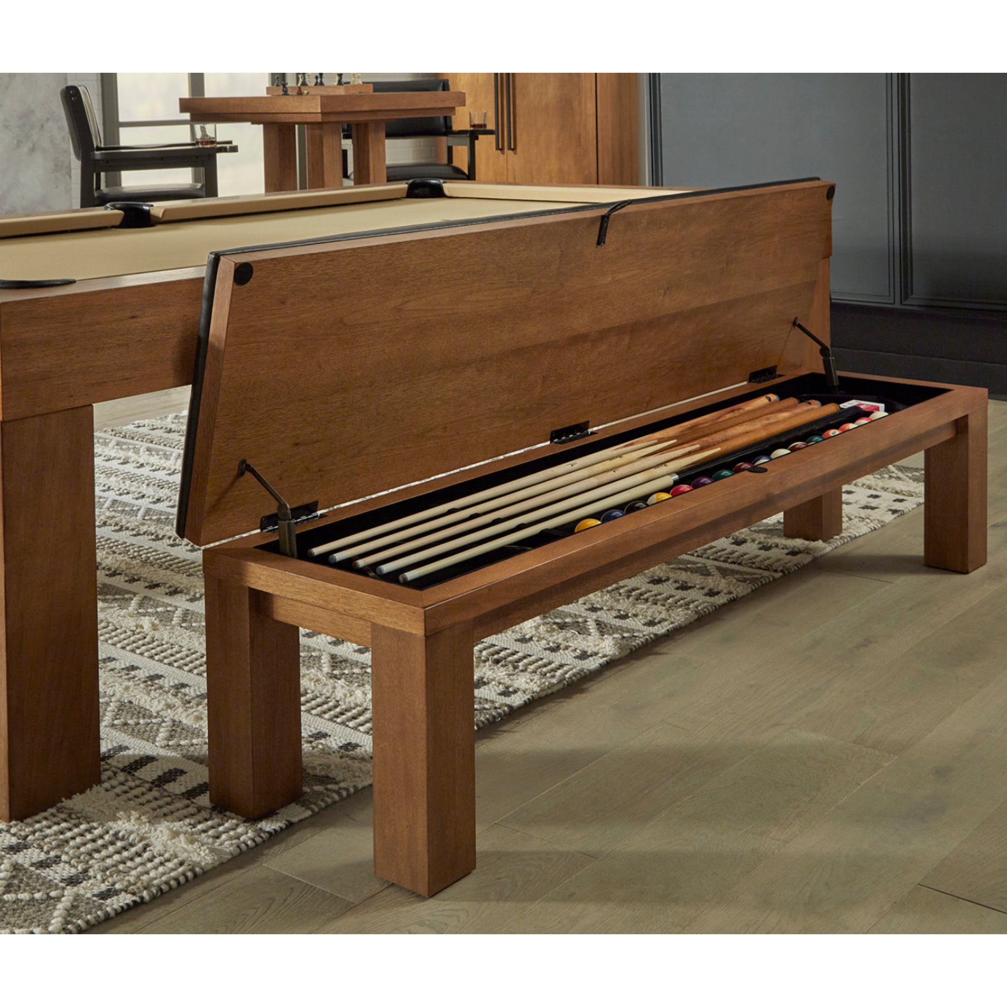 Alta Multi-functional Storage Bench | Alta Collection -  Game Room Furniture -  American Heritage Billiards 