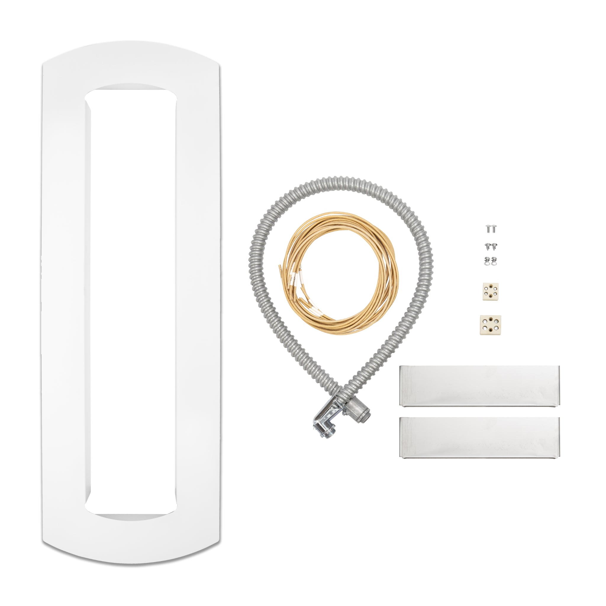 White flush mount recess kit designed for Bromic Tungsten electric heaters