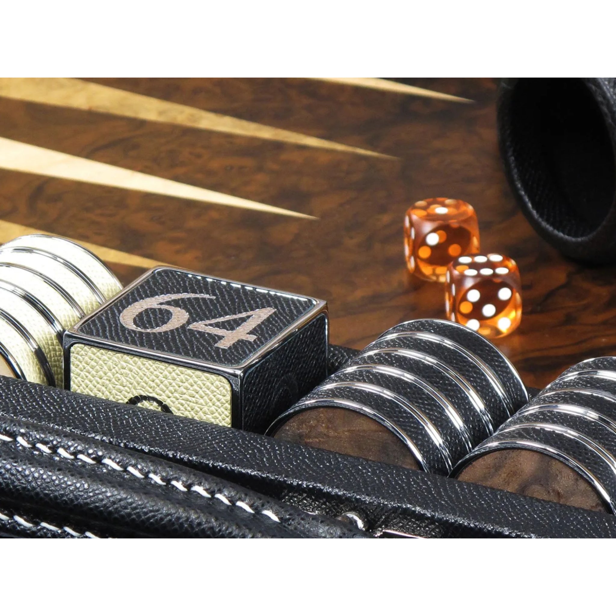 Backgammon in Walnut & Leather | Parker Collection -  Backgammon -  Geoffrey Parker 