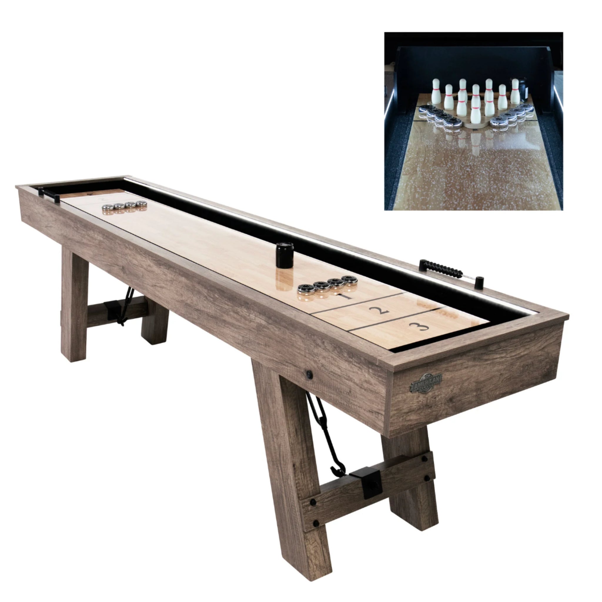 Brookdale 9' LED Light Up Shuffleboard Table -  Shuffleboard Table -  American Legend 
