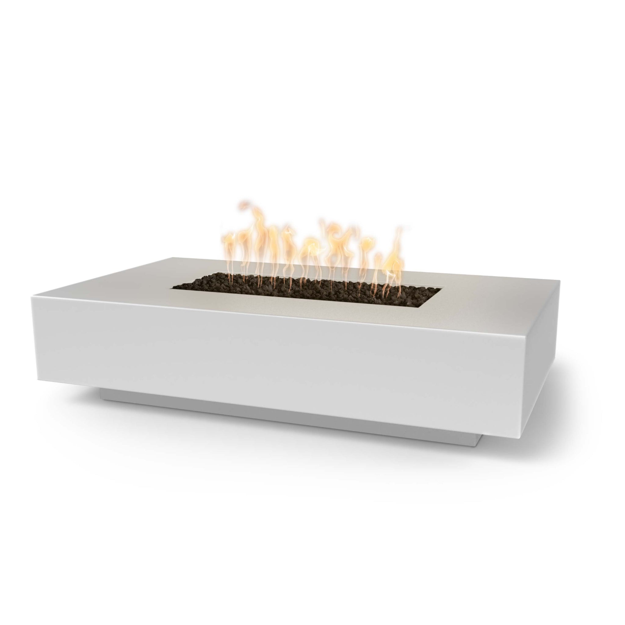 Cabo Linear Fire Pit, White Limestone finish