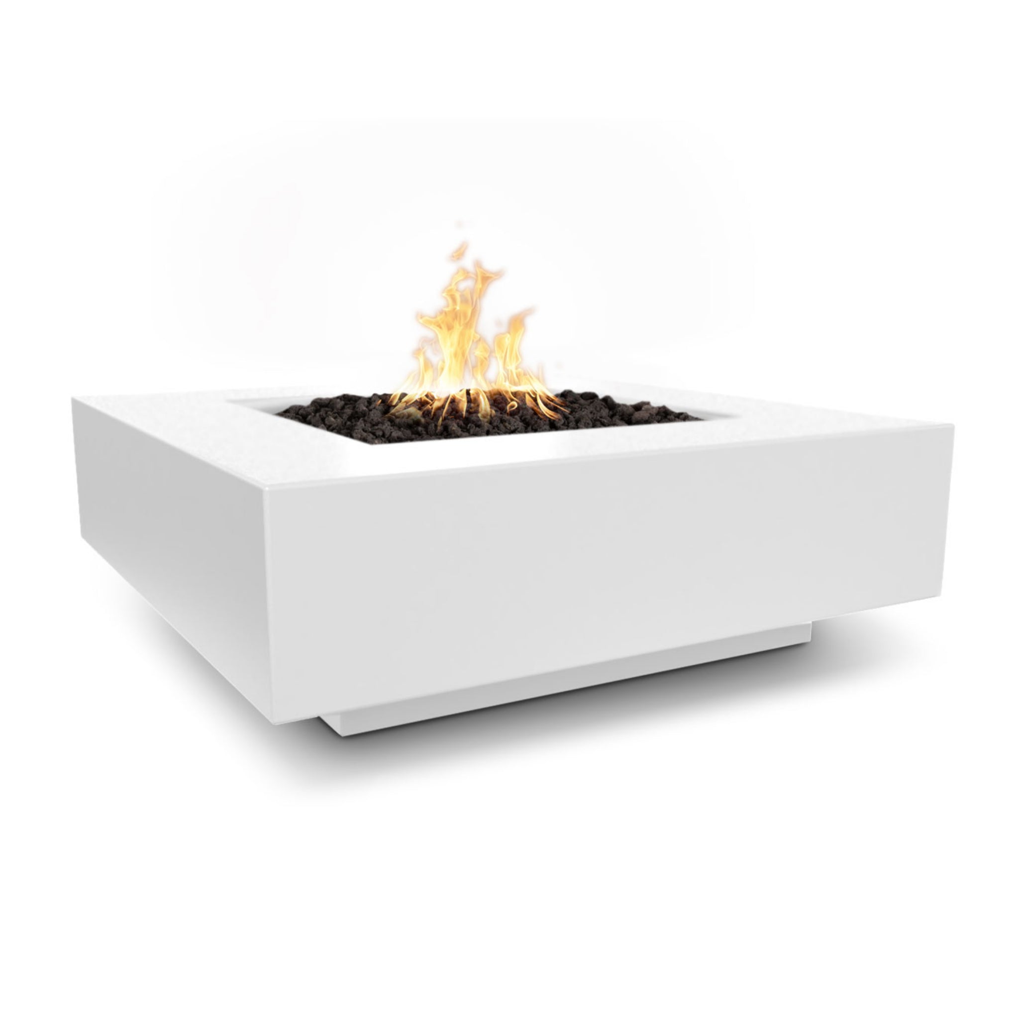 Cabo Square Fire Pit, White Limestone finish