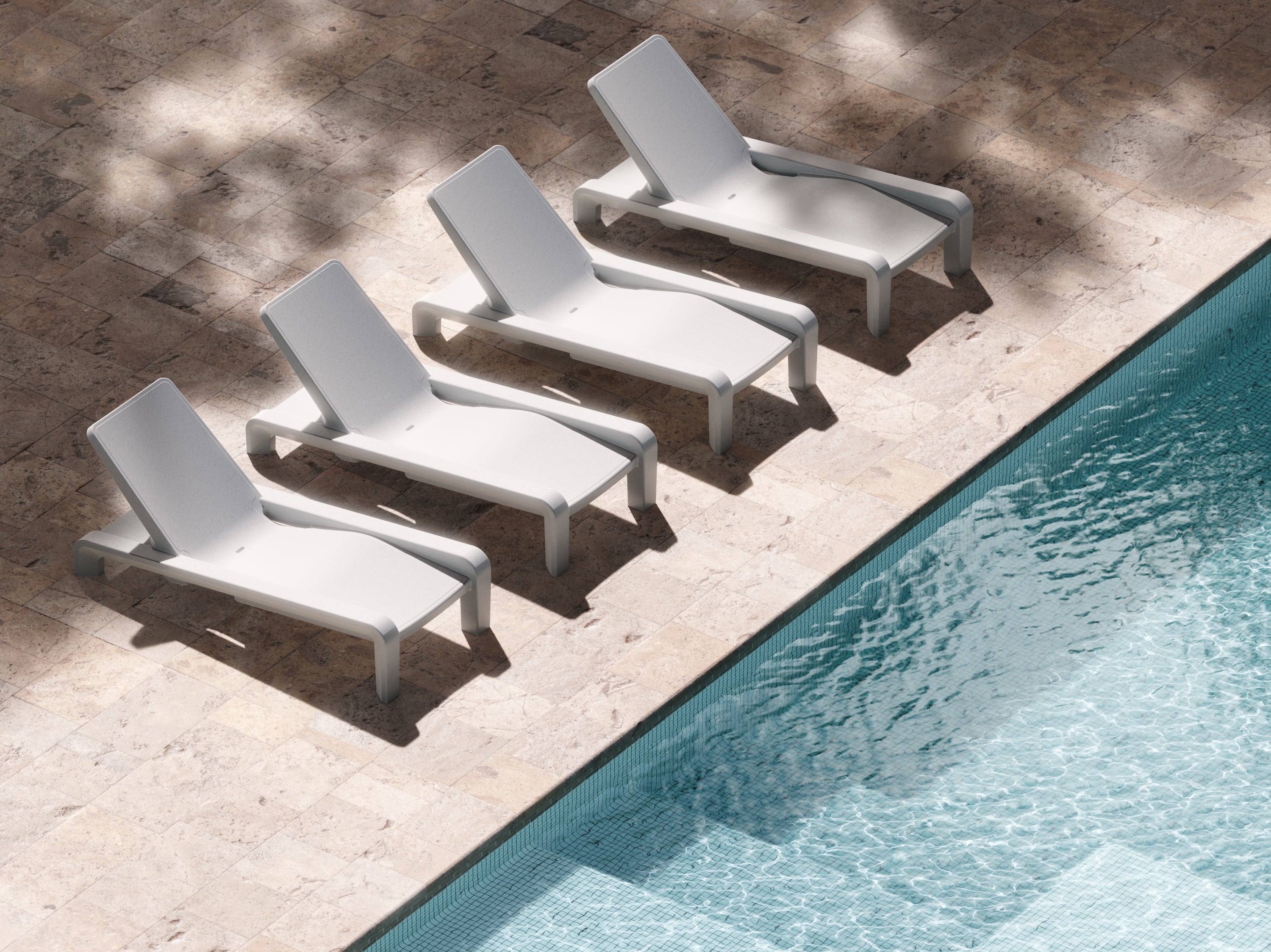 Deck Chaise Lounge | Baja Shelf Pool Lounger -  Outdoor Furniture -  Tupelo 