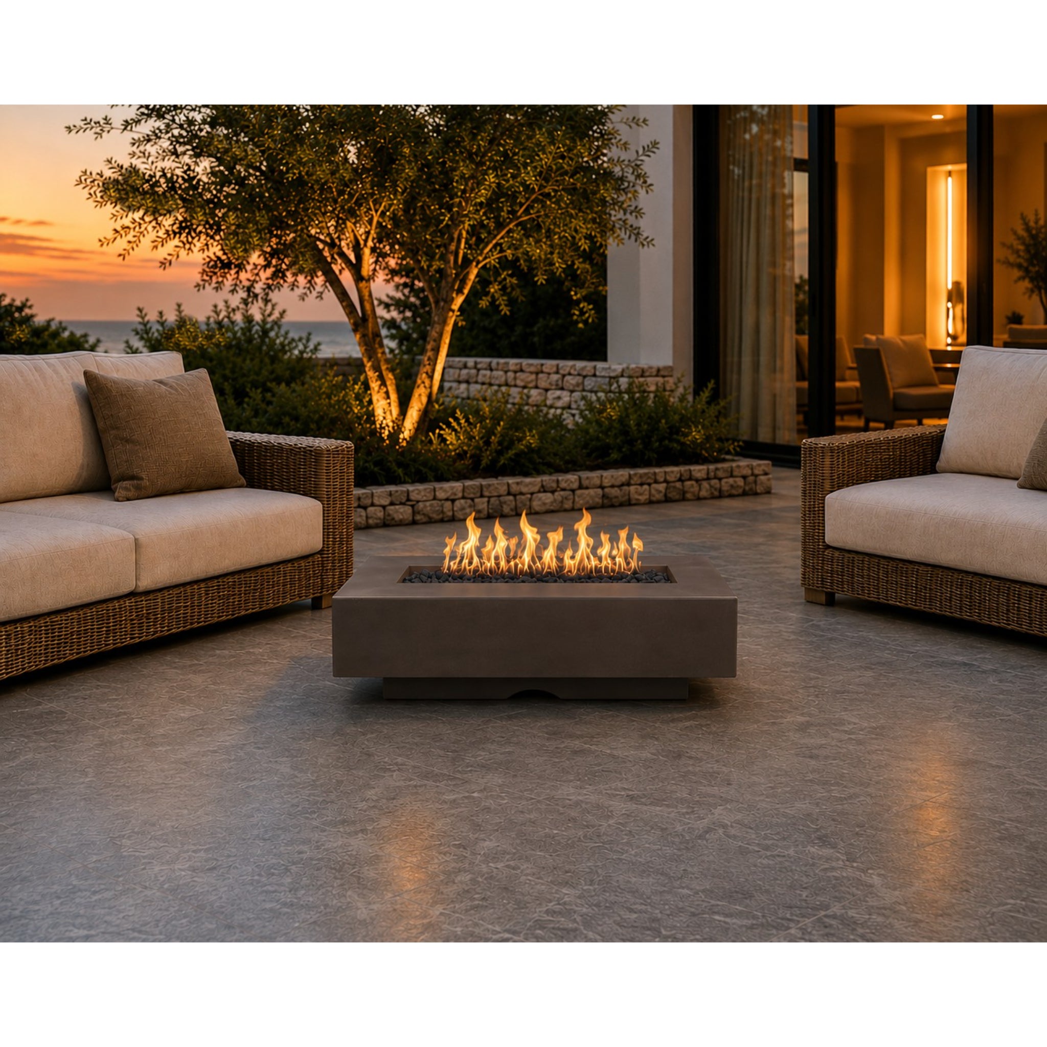 Del Mar 48" Rectangular Gas Fire Pit