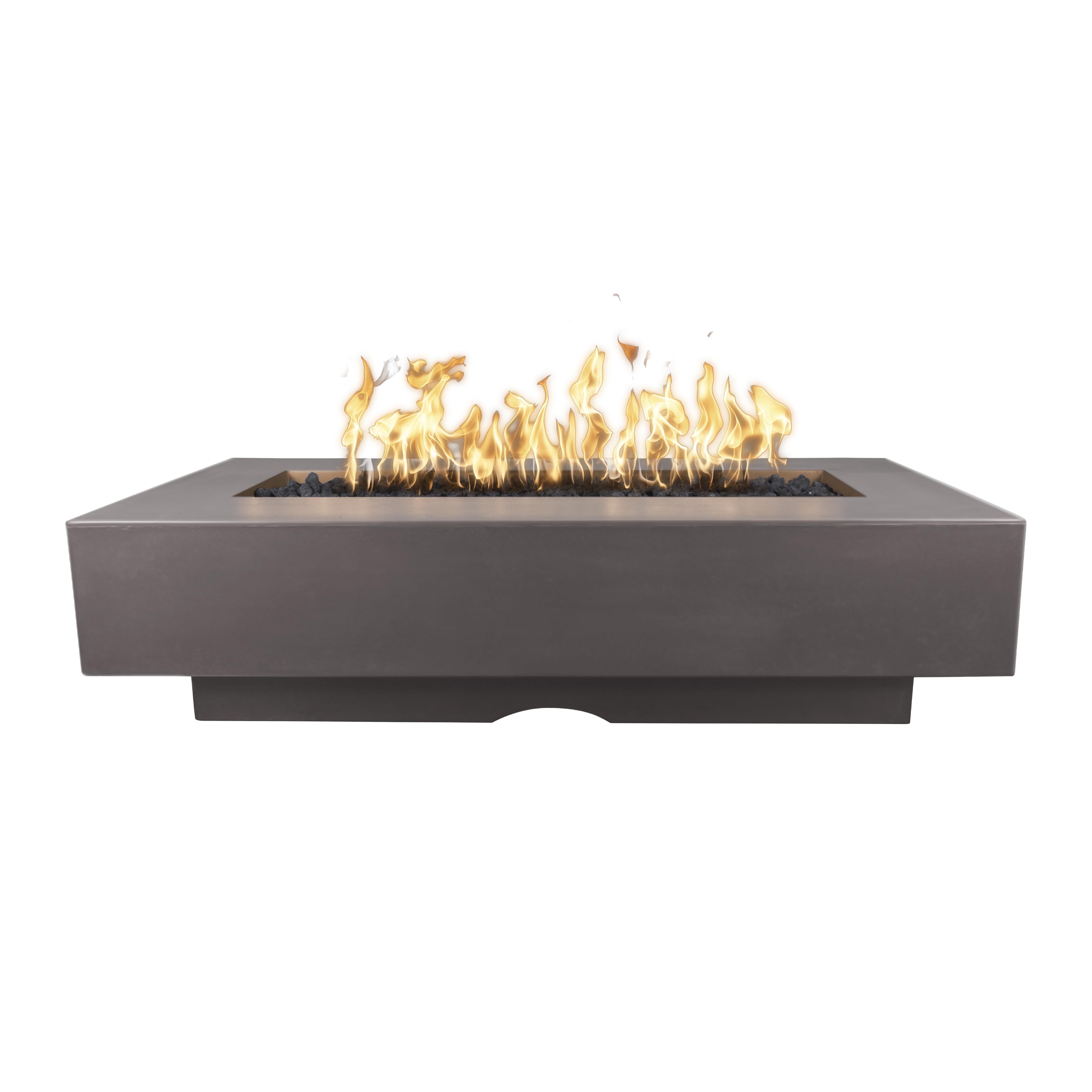 Del Mar Rectangular Fire Pit, Chestnut finish