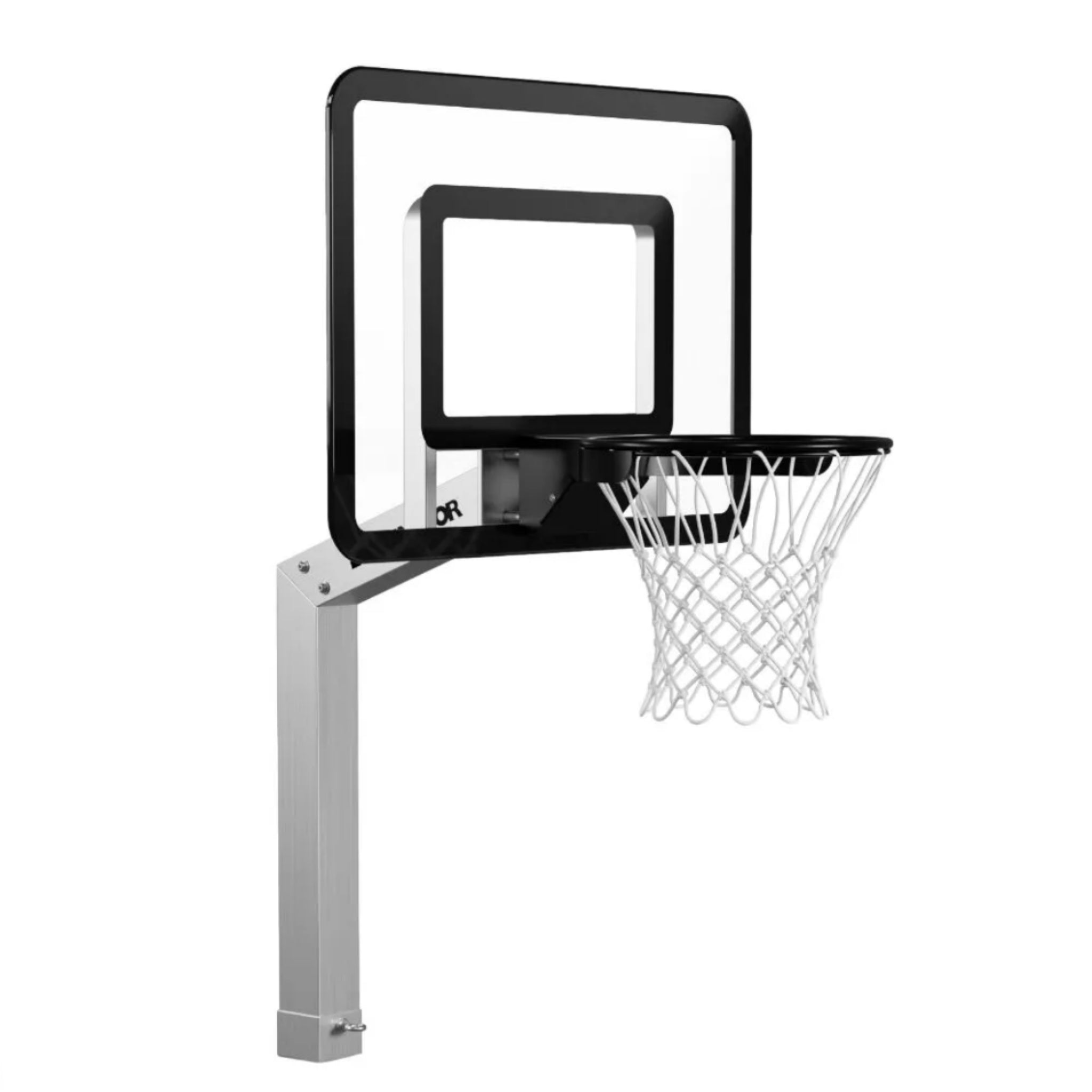 Dominator 40 inch poolside in-ground basketball hoop with rust-proof aluminum post and acrylic backboard
