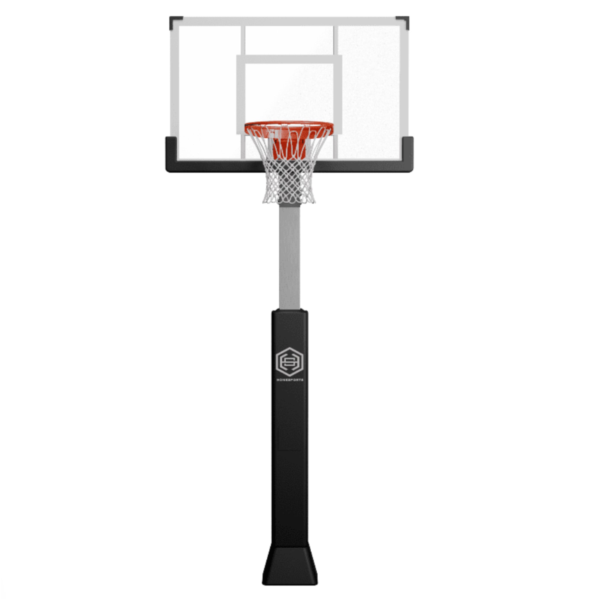 Outdoor adjustable basketball hoop with tempered glass backboard Dominator 54 inch