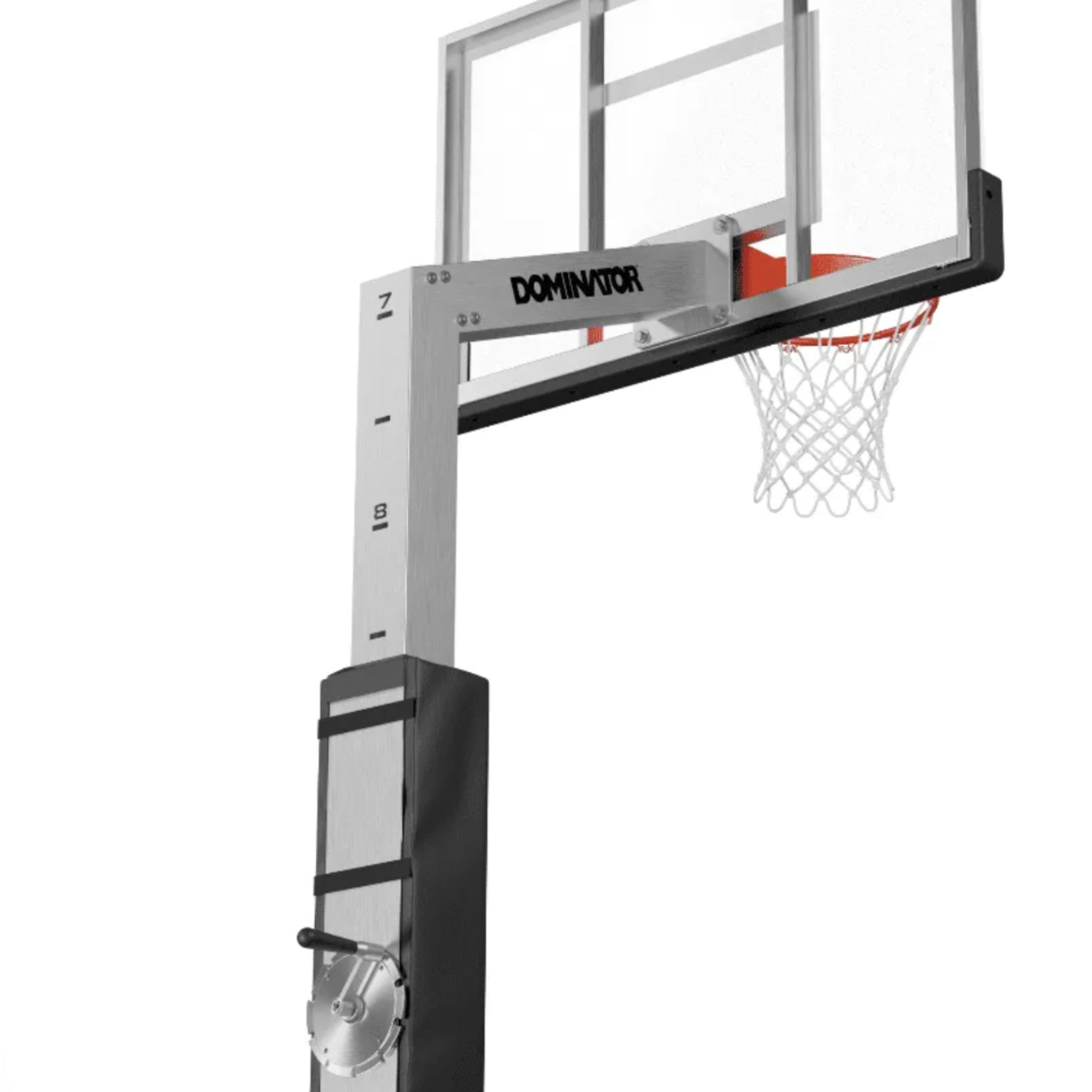 Dominator 54 inch basketball hoop height adjustable surface mount system