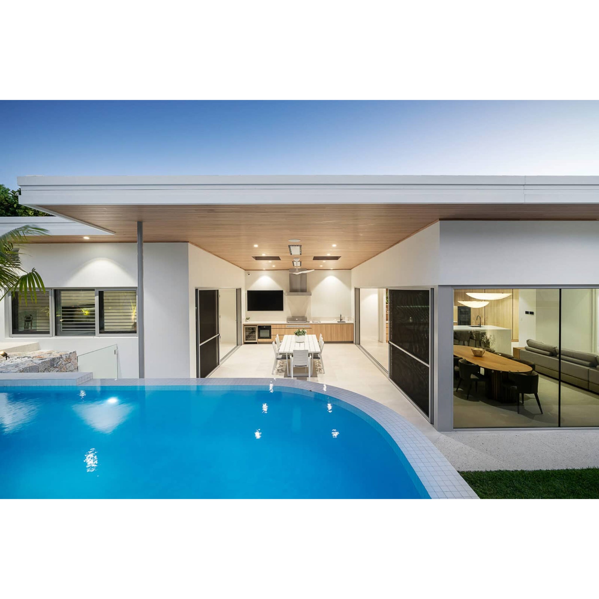 Modern house with Bromic Smart-Heat Platinum Electric heater recessed in ceiling