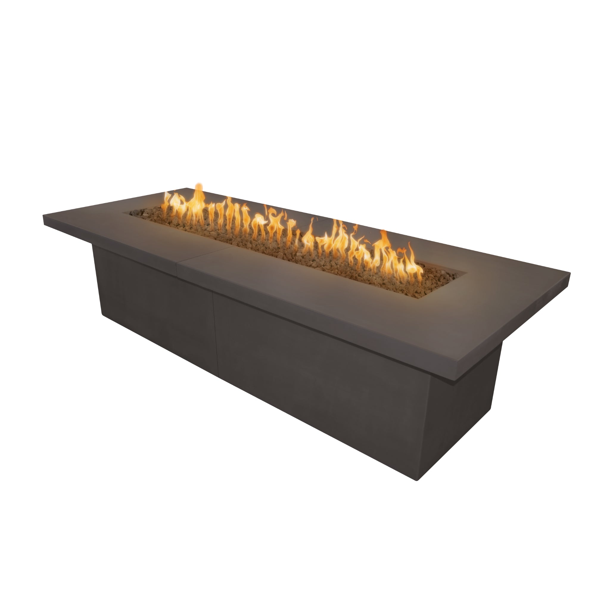 Newport Rectangular Fire Table in Chestnut finish