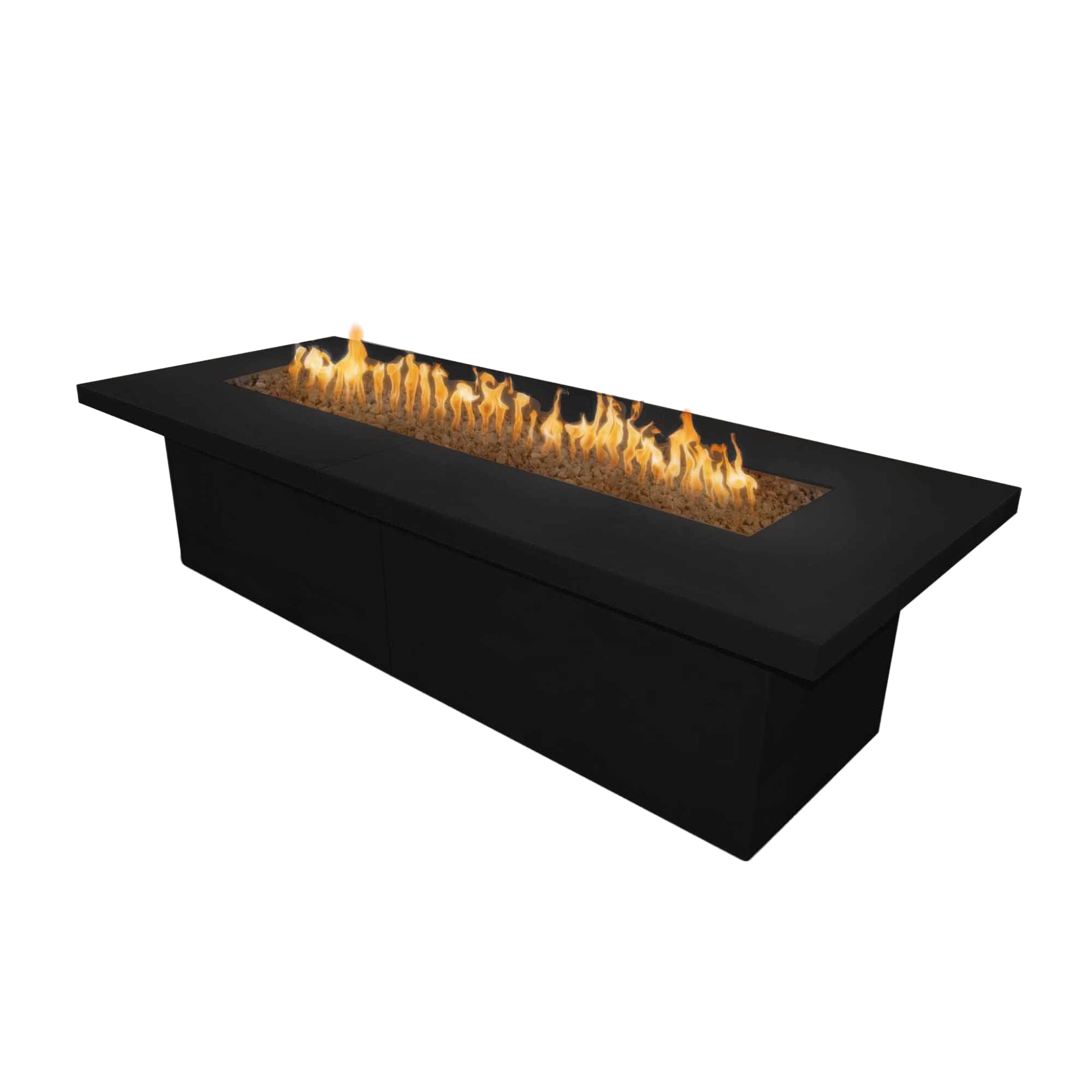 Newport Rectangular Fire Table, Black finish