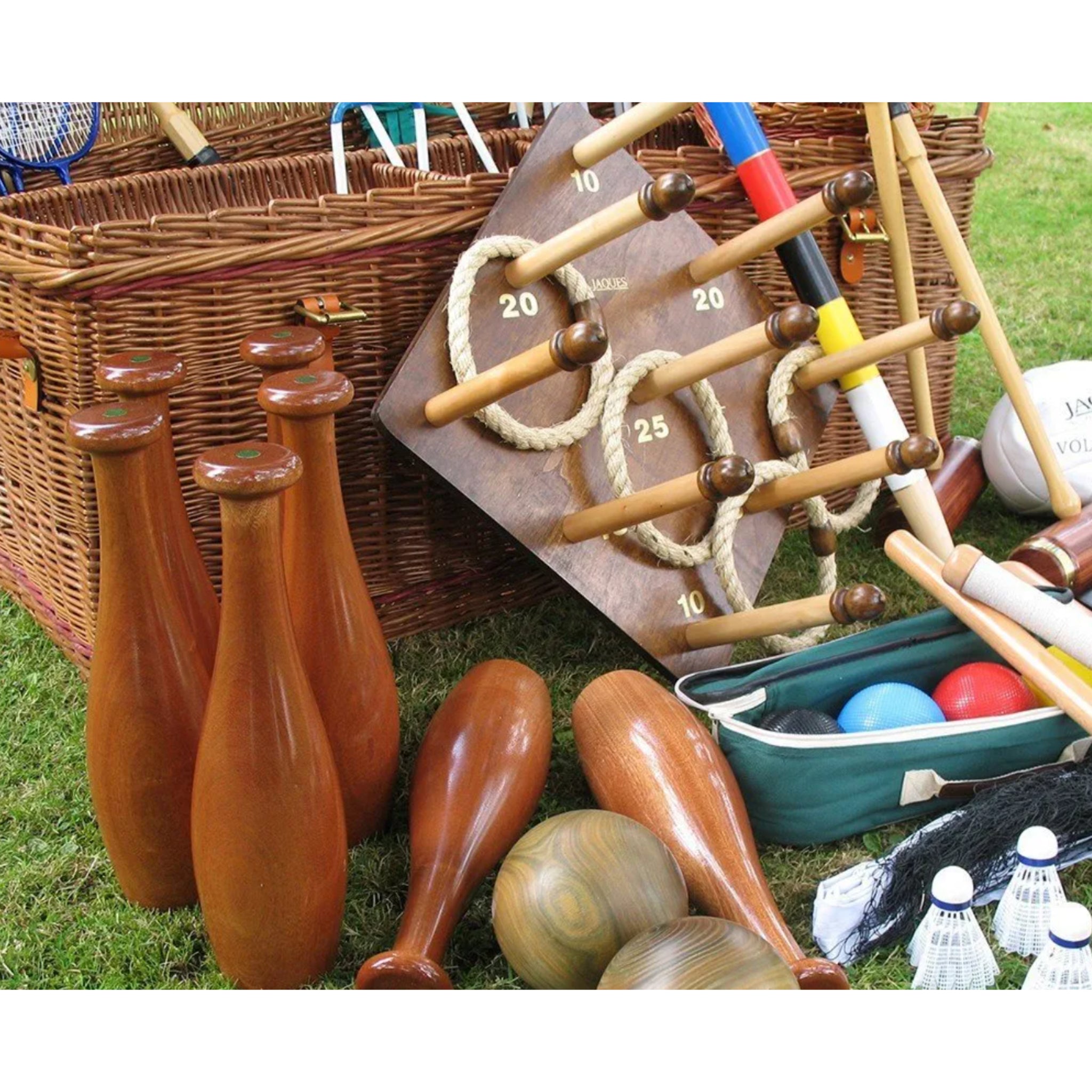 English willow garden games hamper luxury outdoor entertaining