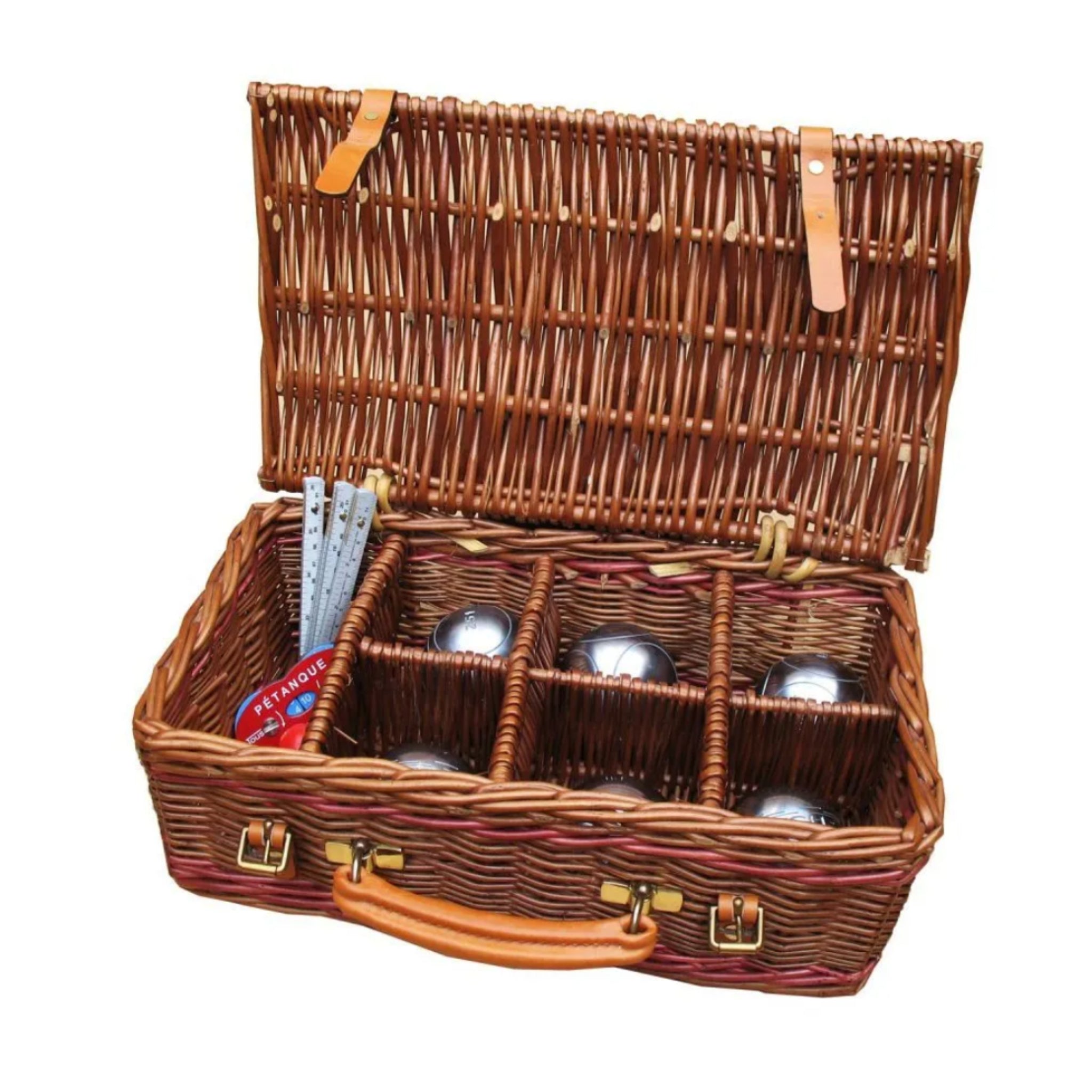 Handcrafted Garden Wicker Boule Pétanque Set by Geoffrey Parker | English lawn games 