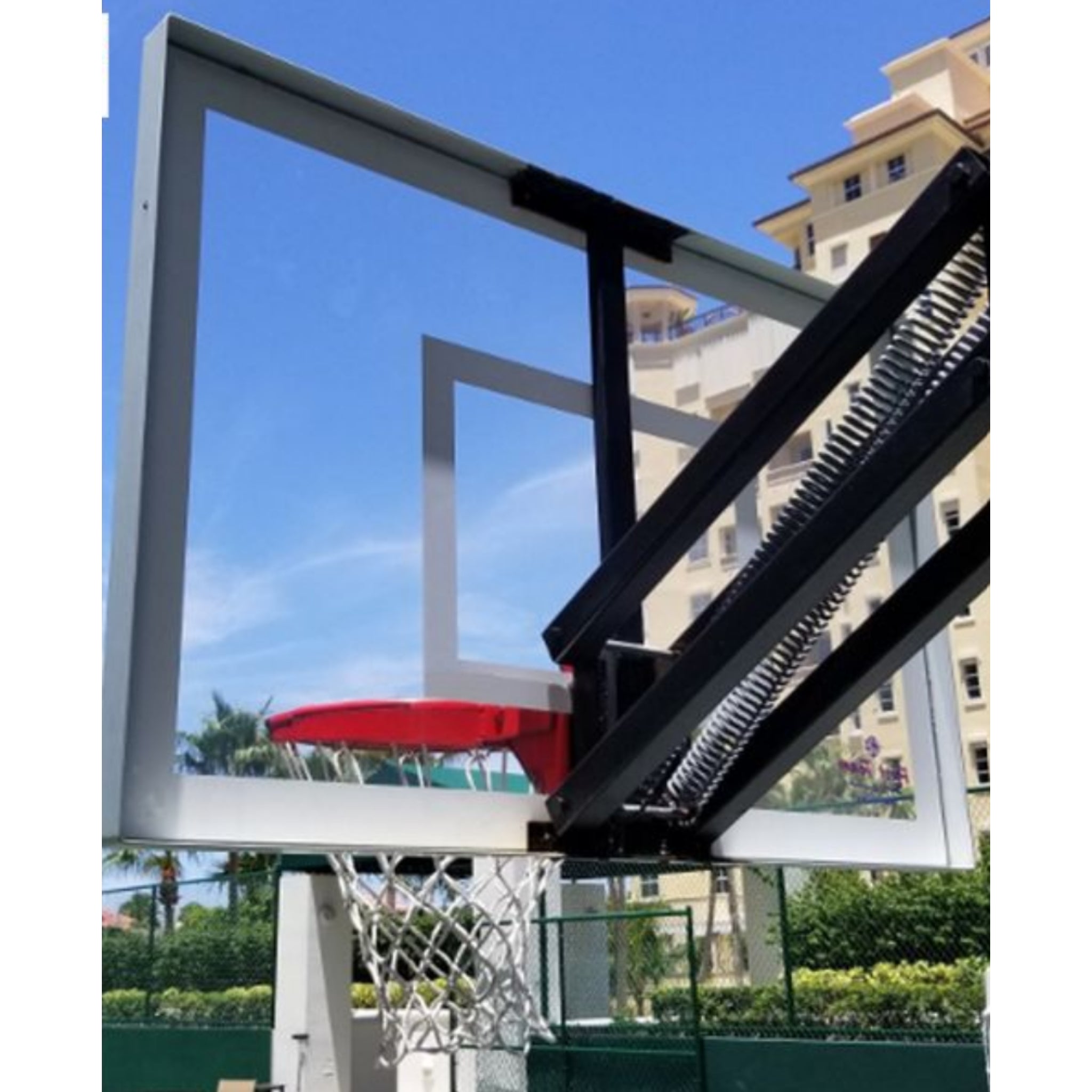 First Team Jam™ outdoor basketball goal with EZ-Crank™ height adjustment system