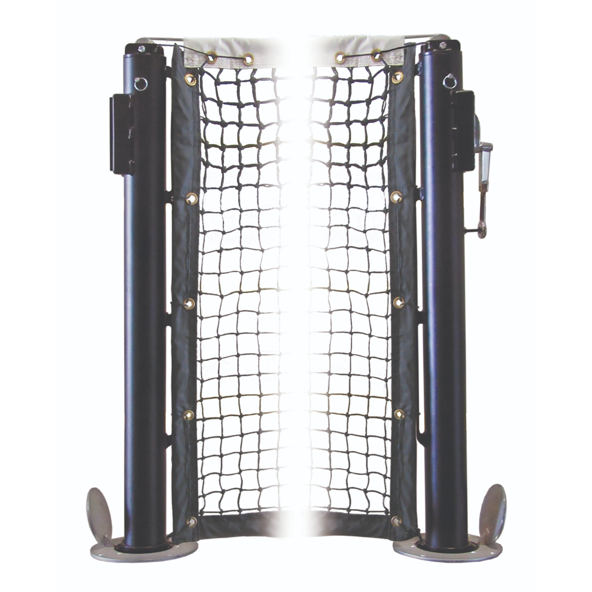 Professional Guardian pickleball net and post system with aluminum posts and vinyl coated net by First Team