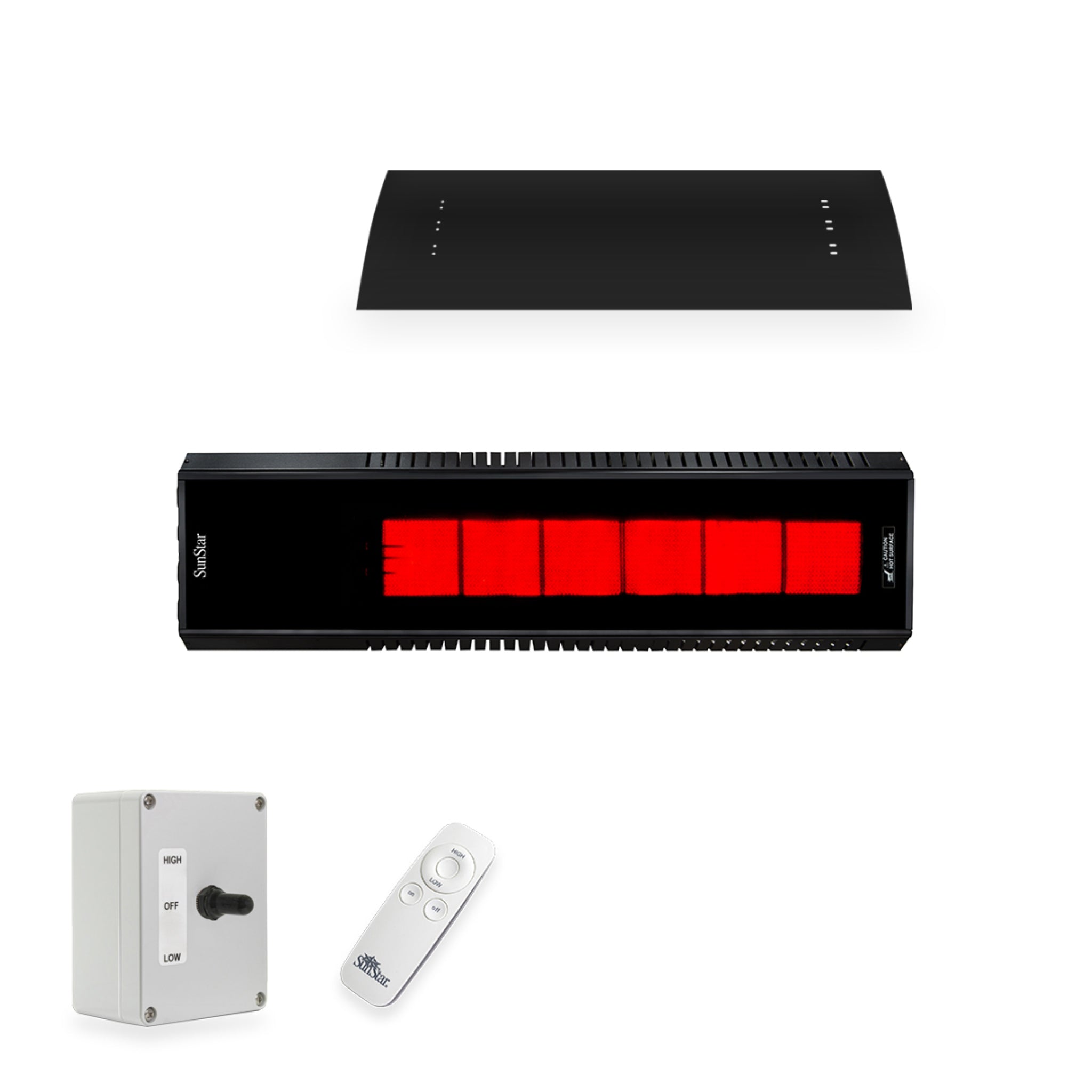 SunStar high output horizontal mounted gas patio heater 34K to 50K BTU