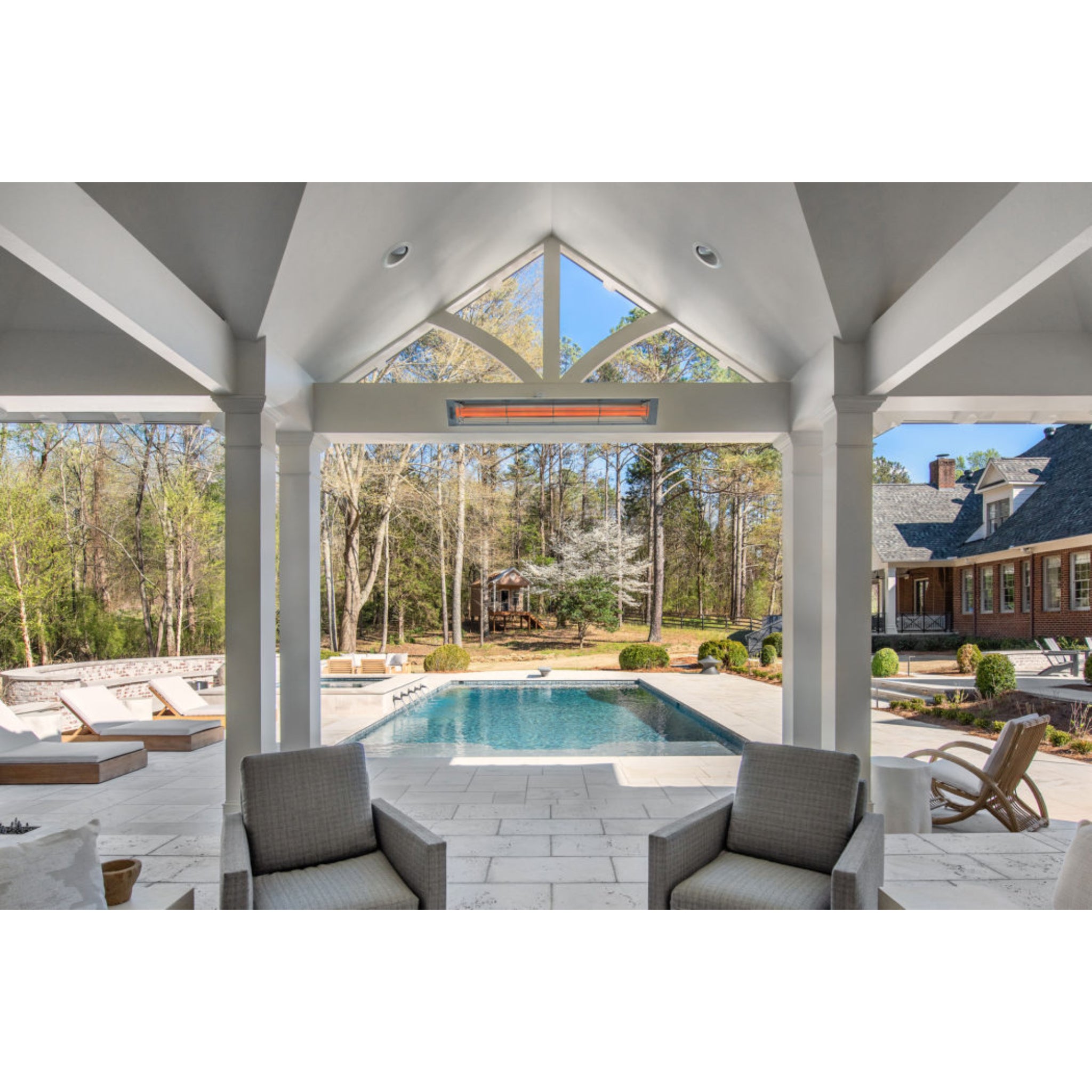 Infratech CD series dual element  infrared electric patio heater at luxury STR vacation rental home