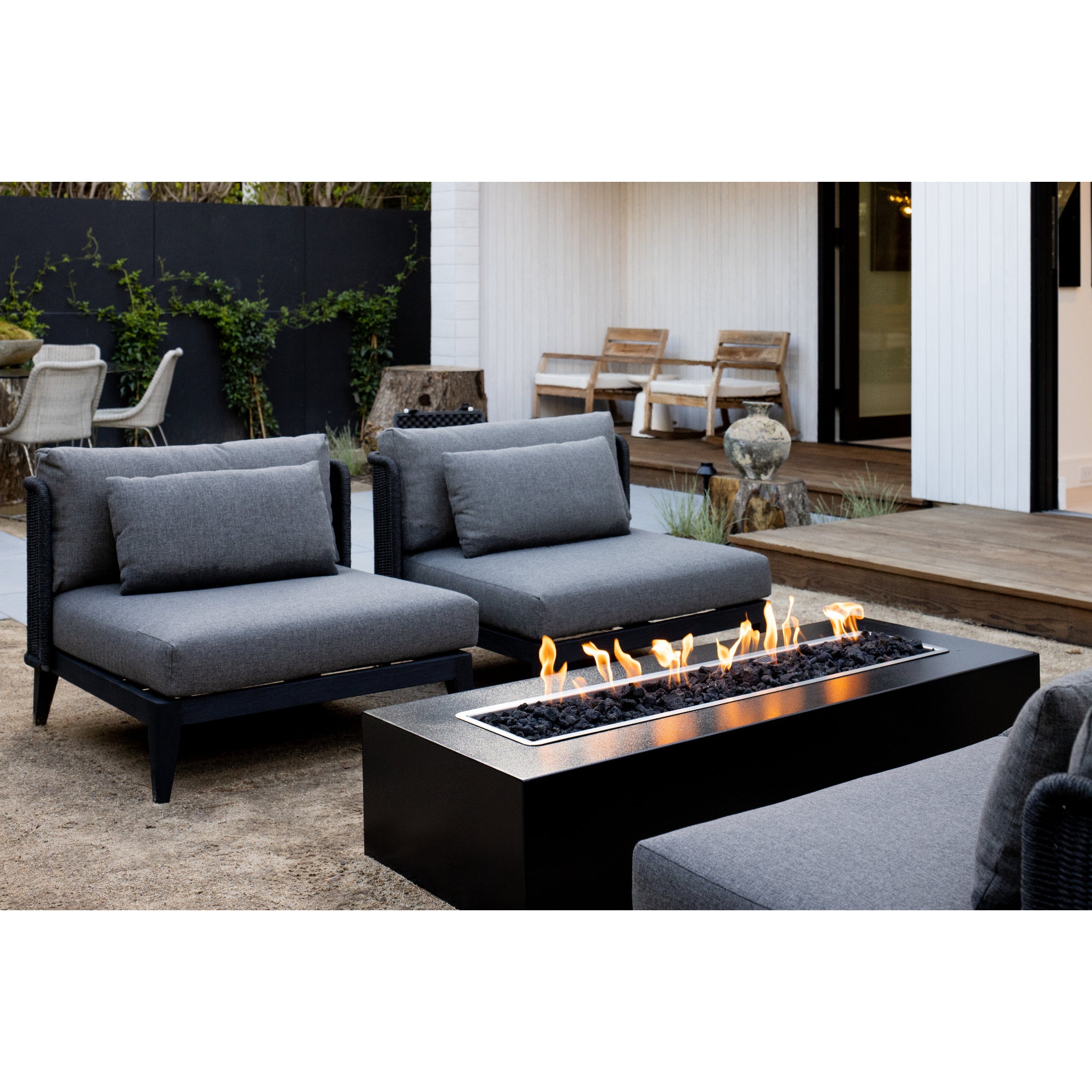 Regal Rectangular Fire Pit 48" - 60" | Luxury Gas Outdoor Fire Feature