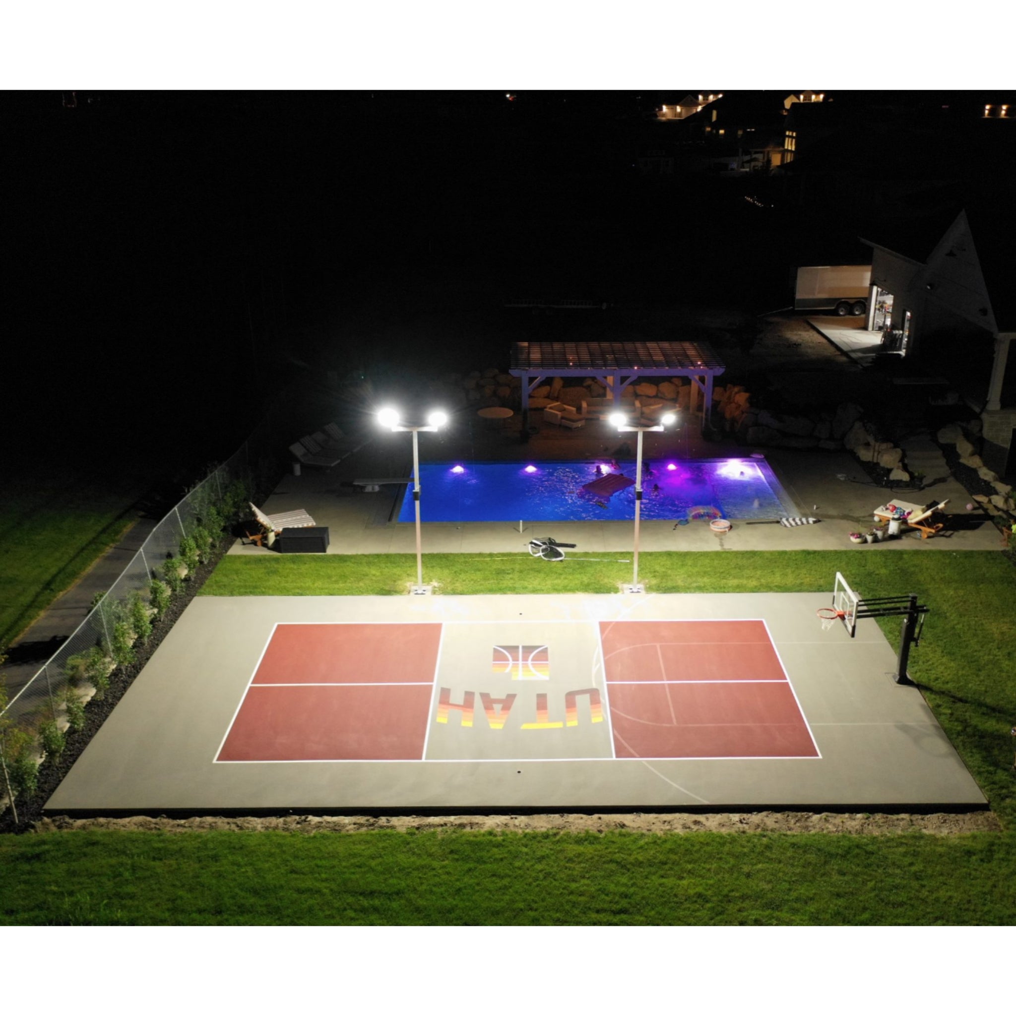 Dominator Basketball Sport Court Light Pole | Wired