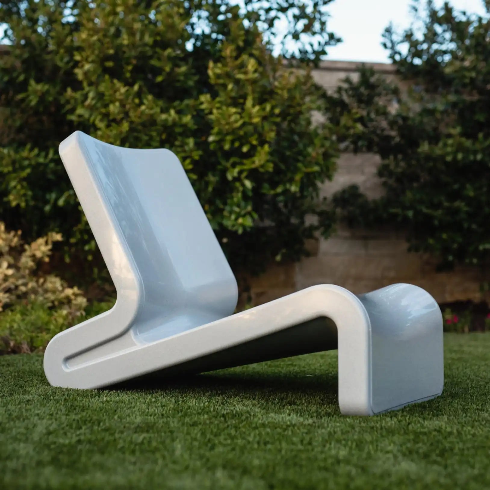 Line Lounge Chair for Baja shelf and poolside seating by Tupelo Goods in Highcloud White, SKU 8900-700