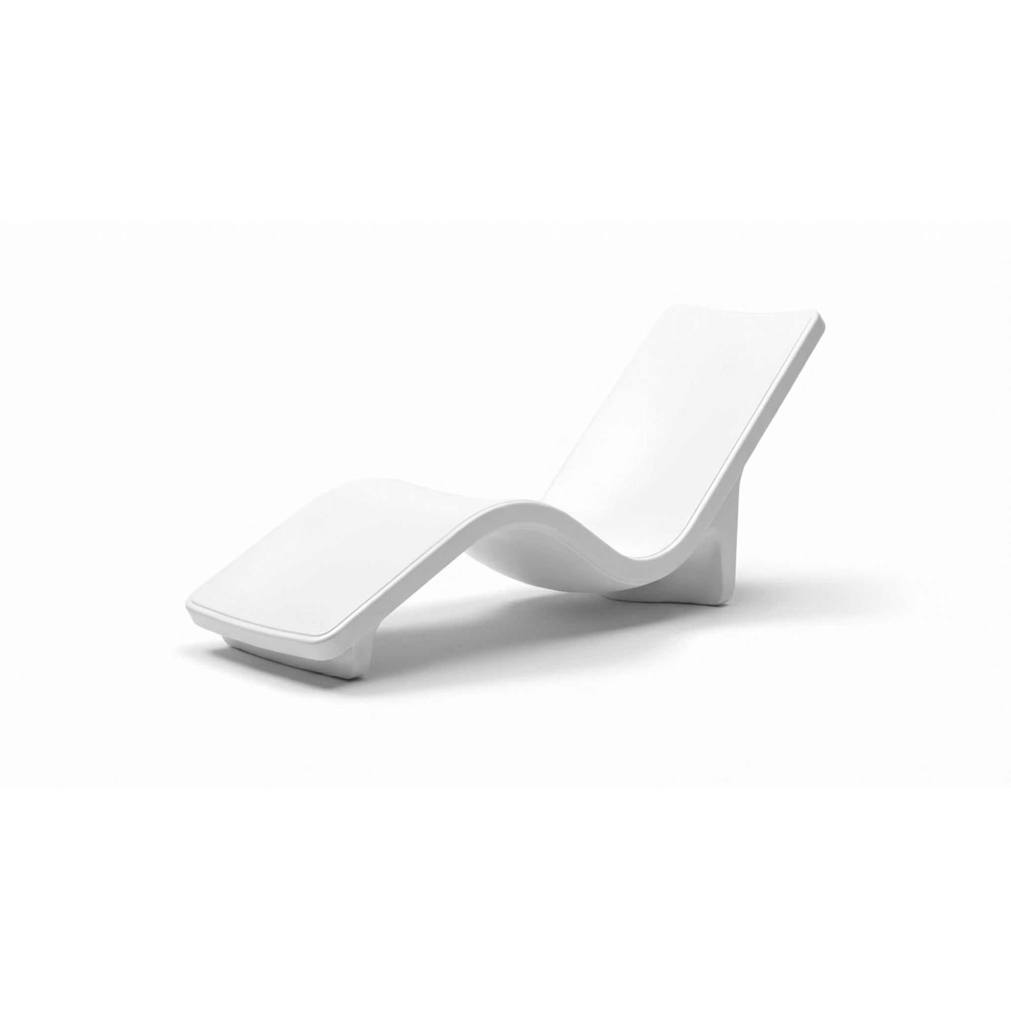 White In pool chaise lounge chair designed for tanning ledge and shallow water use by Tupelo Goods