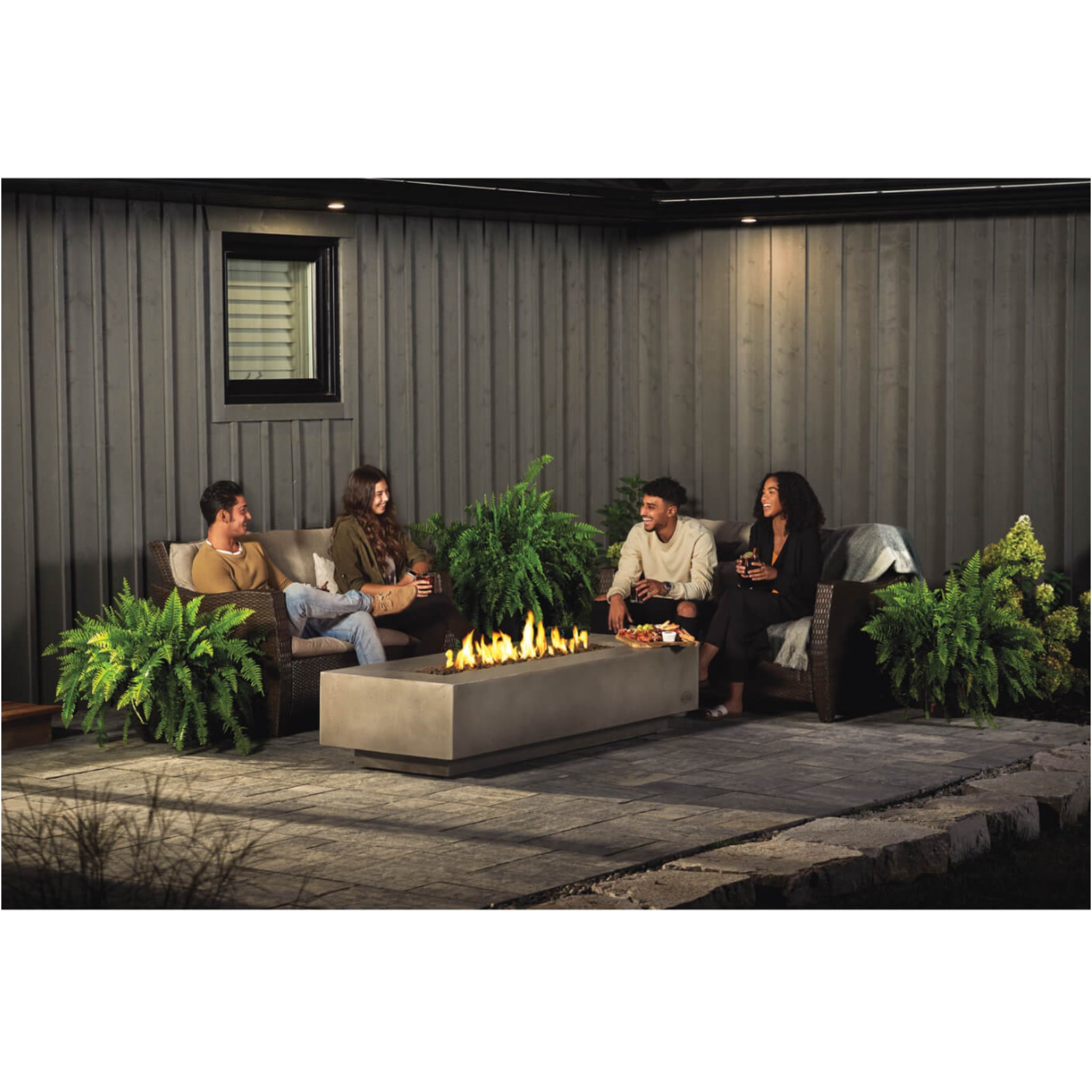 Nexus Rectangular Patioflame® Fire Pit 56" and 72" | Luxury Outdoor Gas Fire Feature -  Fire Pits -  Napoleon 