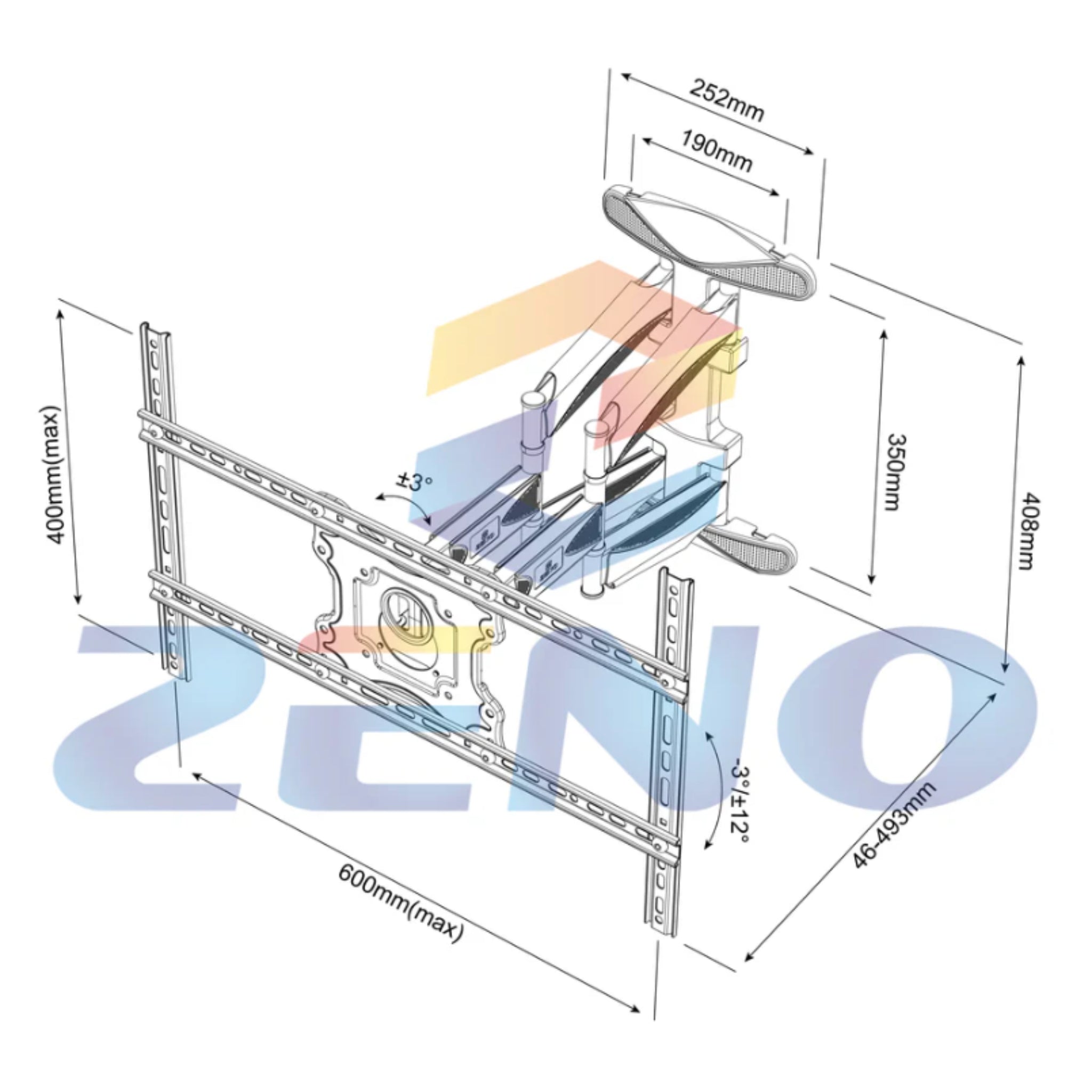 Outdoor Full Motion TV Wall Mount -  TV Wall Mount -  Sylvox 