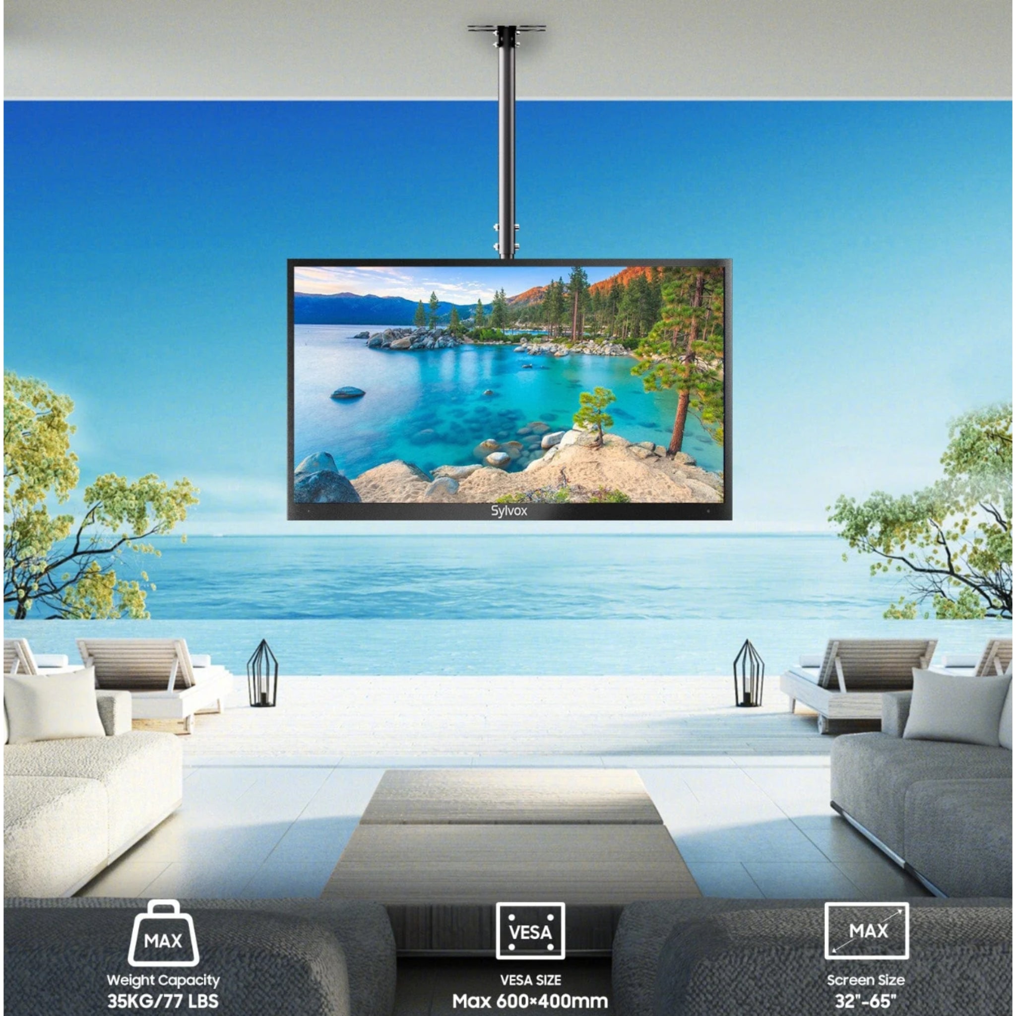 Outdoor TV Ceiling Mount -  TV Mount -  Sylvox 