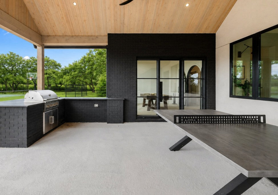 Premium indoor ping pong table in a modern game room and entertainment space