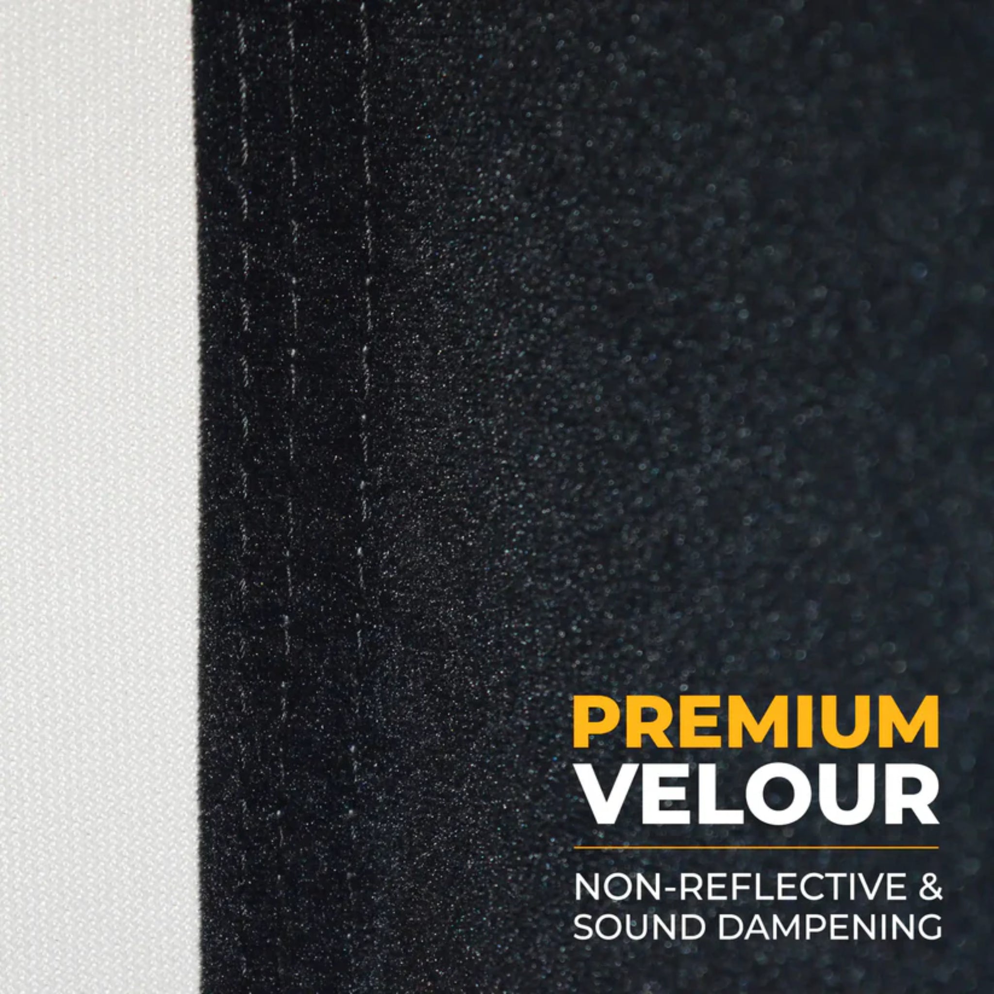 Premium black velour enclosure panels on the SimSpace golf simulator enclosure