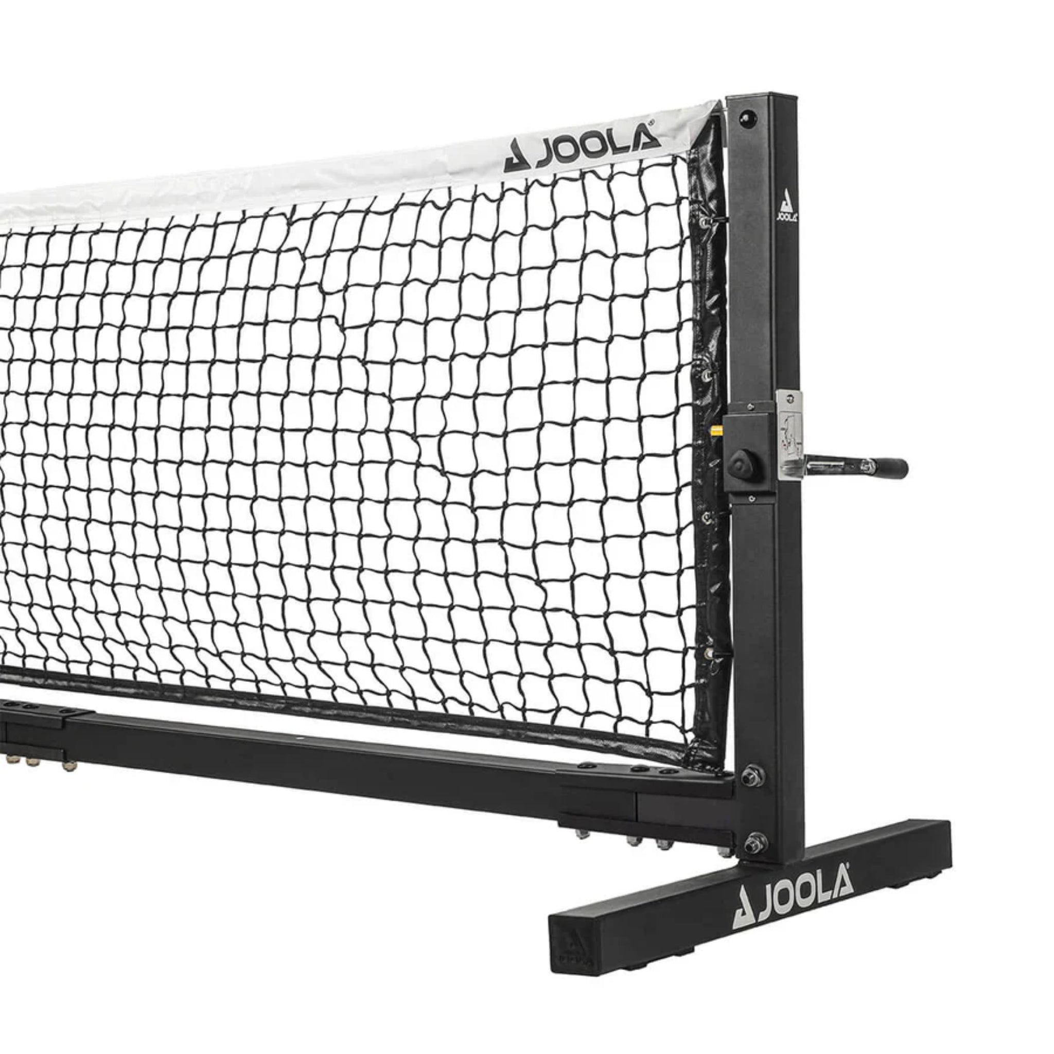 Full width JOOLA Pro Pickleball Net showing regulation 22 foot length and tournament style net