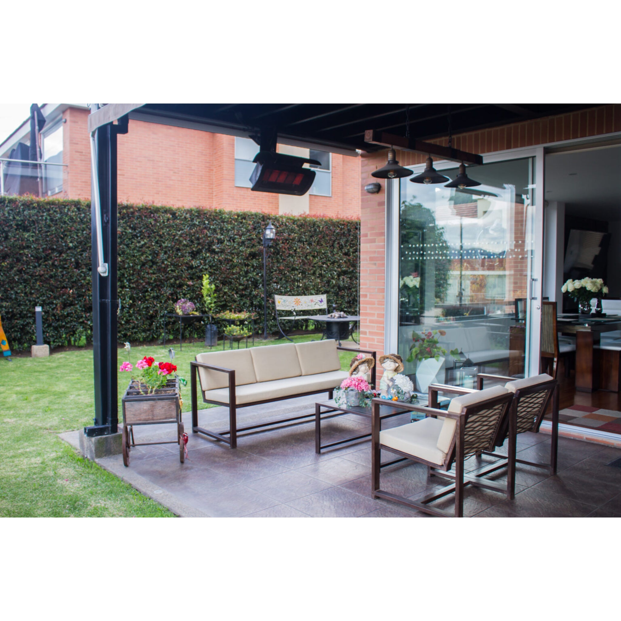 Bromic Tungsten Outdoor Gas Patio Heaters on backyard patio