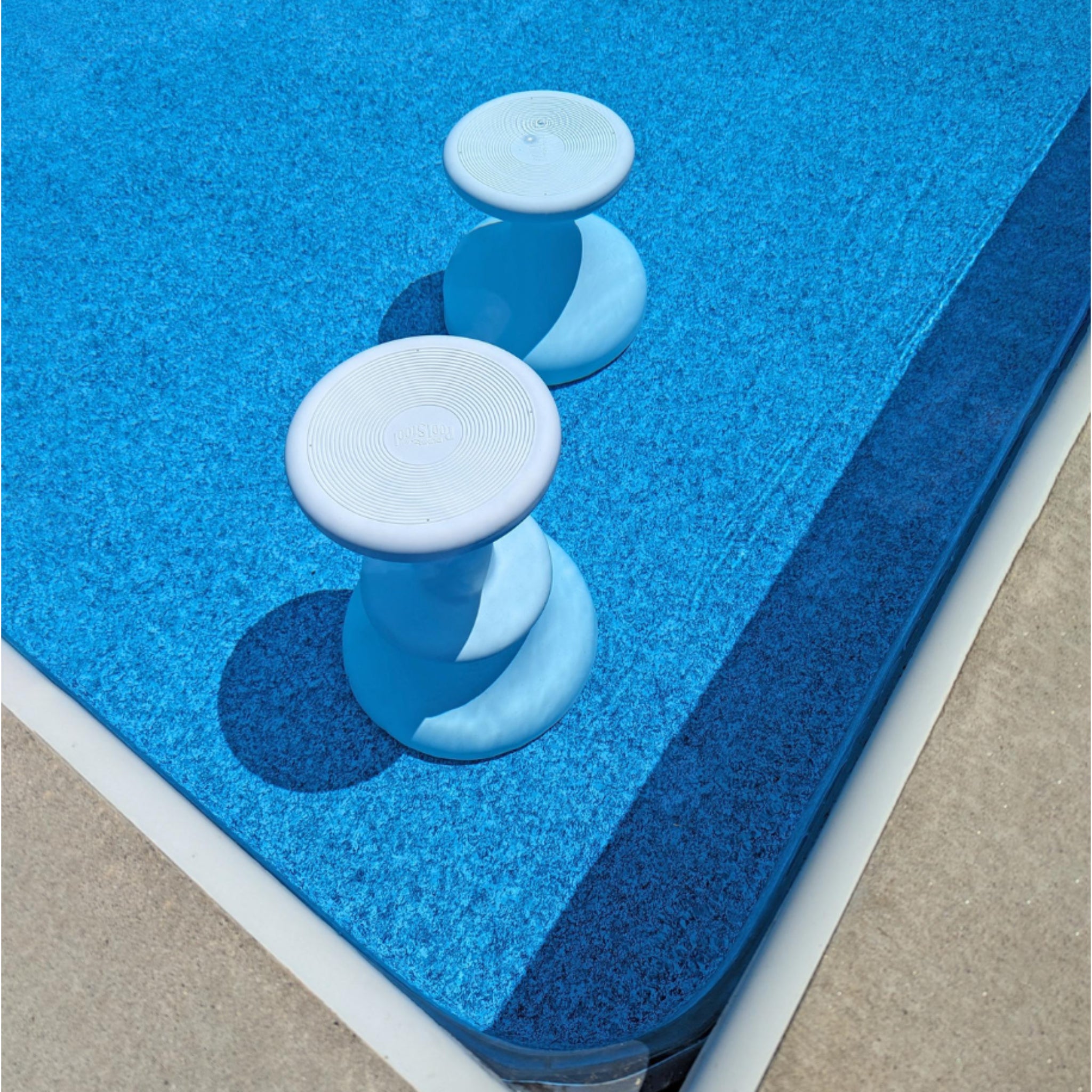 In-pool bar stools with pre-weighted design on vinyl-safe pool floor in 24' or 30"