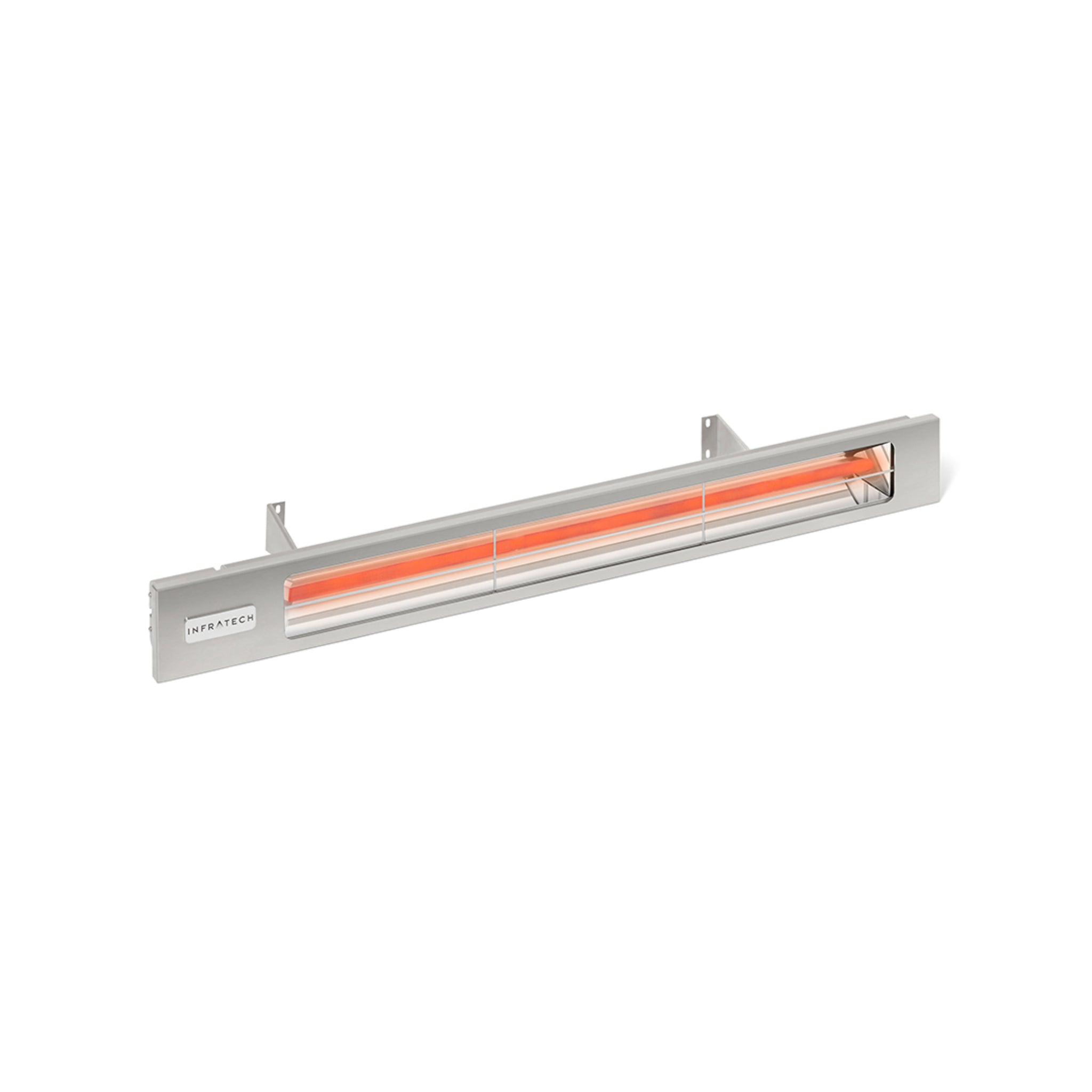 Infratech Slimline SL16 1600W single element infrared heater in stainless steel finish, slim profile wall mount